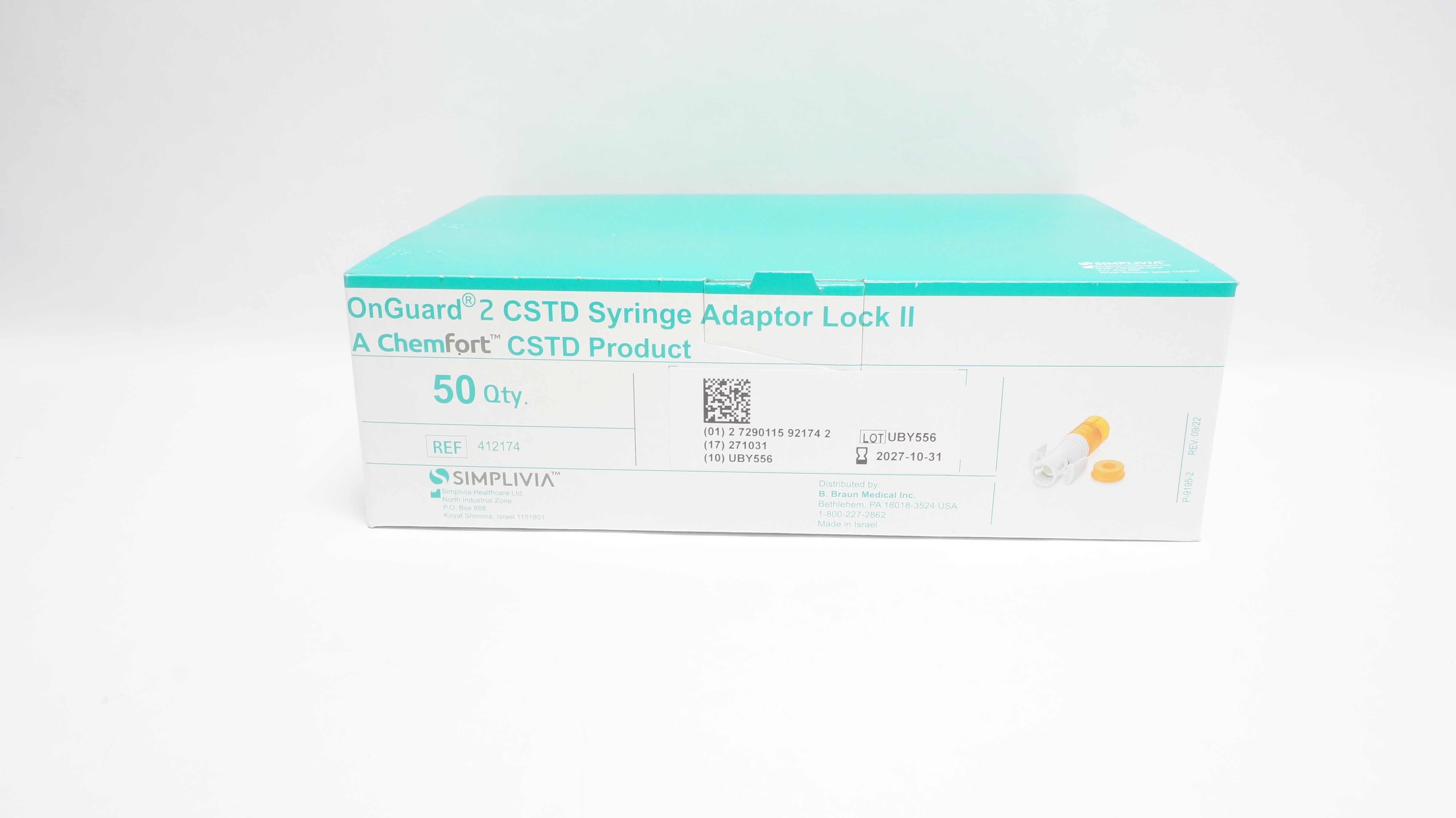 Simplivia 412174 Braun OnGuard 2 CSTD Syringe Adaptor Lock II Box Of 50 simplivia-412174-braun-onguard-2-cstd-syringe-adaptor-lock-ii-box-of-50