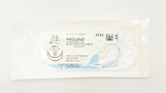 Ethicon 8762 3-0 PROLENE Stre SH-1 22mm 1/2c Taper, 30inch (x)