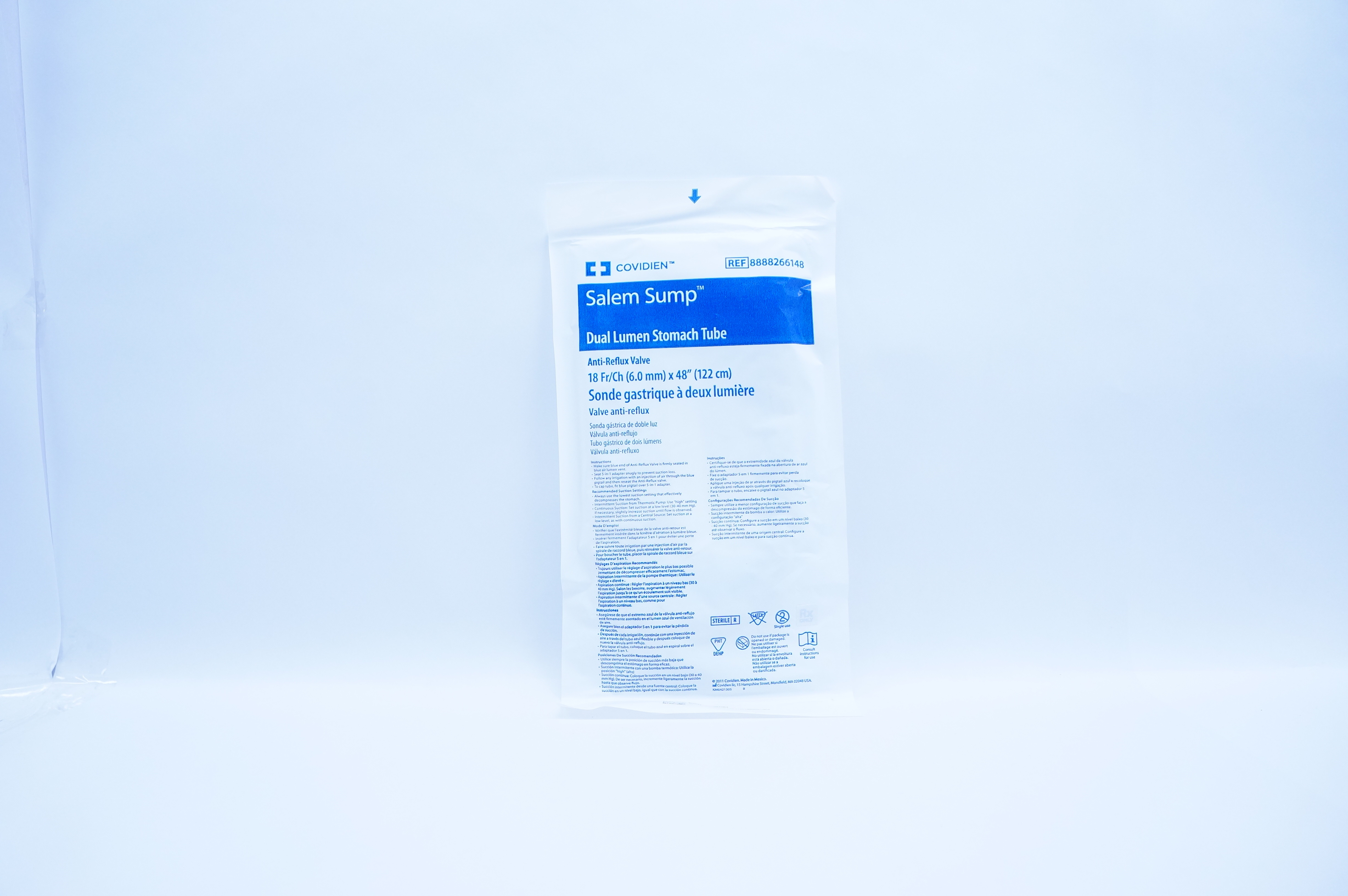 Covidien 8888266148 Salem Sump Dual Lumen Stomach Tube 18Fr. x 48inch