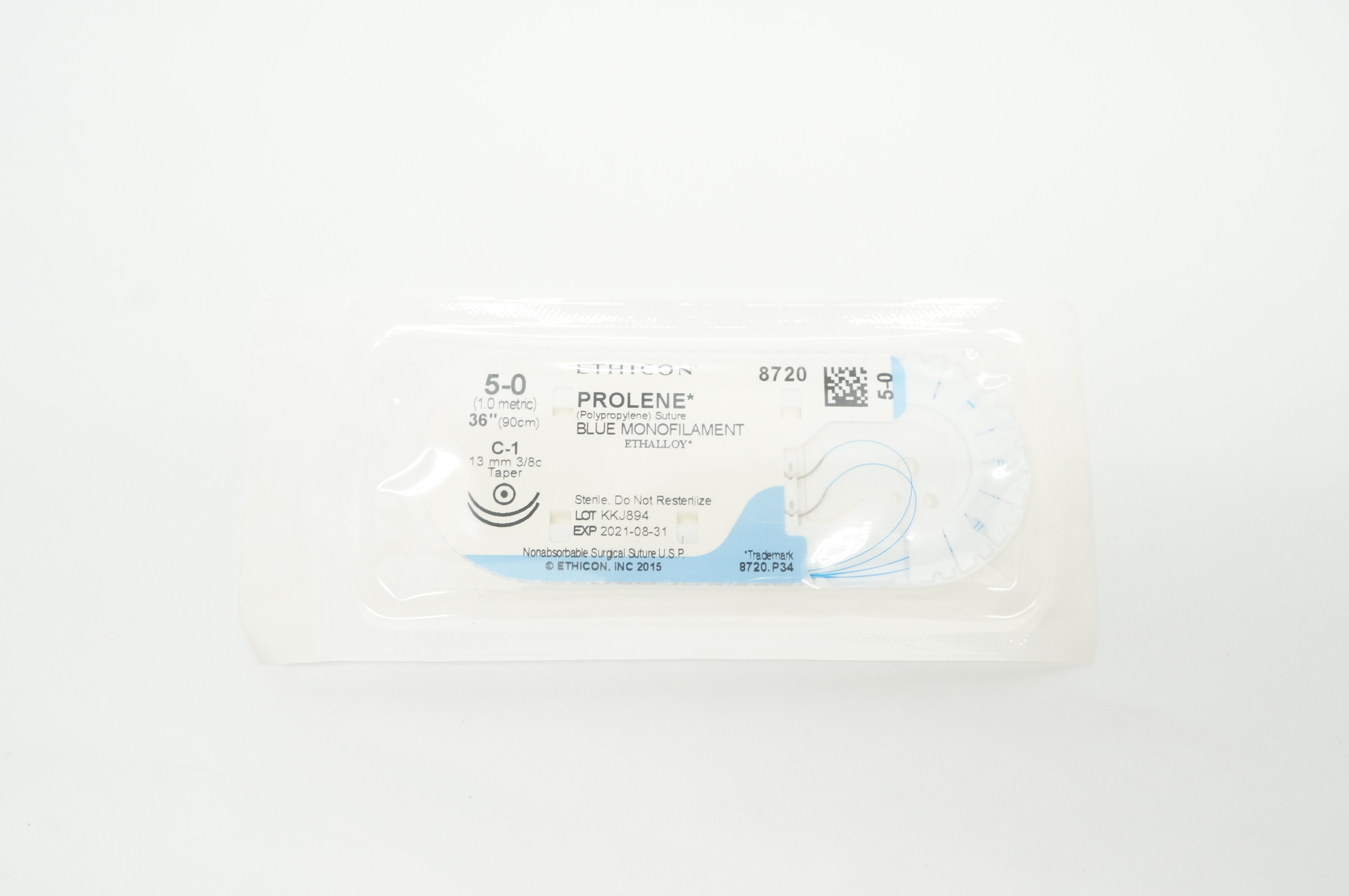 Ethicon 8720 5-0 PROLENE C-1 13mm 3/8c Taperpoint 36inch