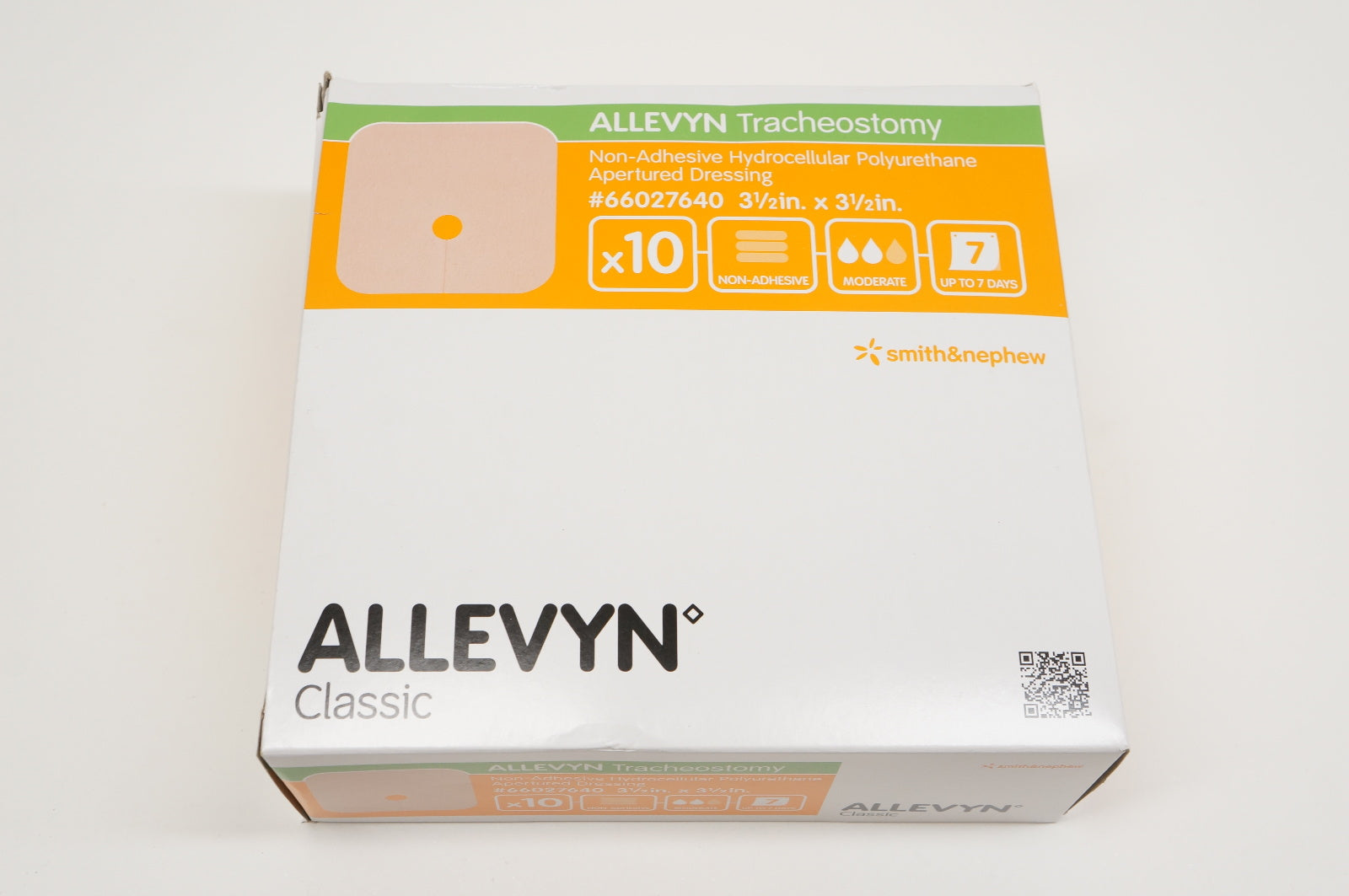 Smith&Nephew 66027640 ALLEVYN Tracheostomy Dressing 3-1/2 x 3-1/2in. - Box of 10