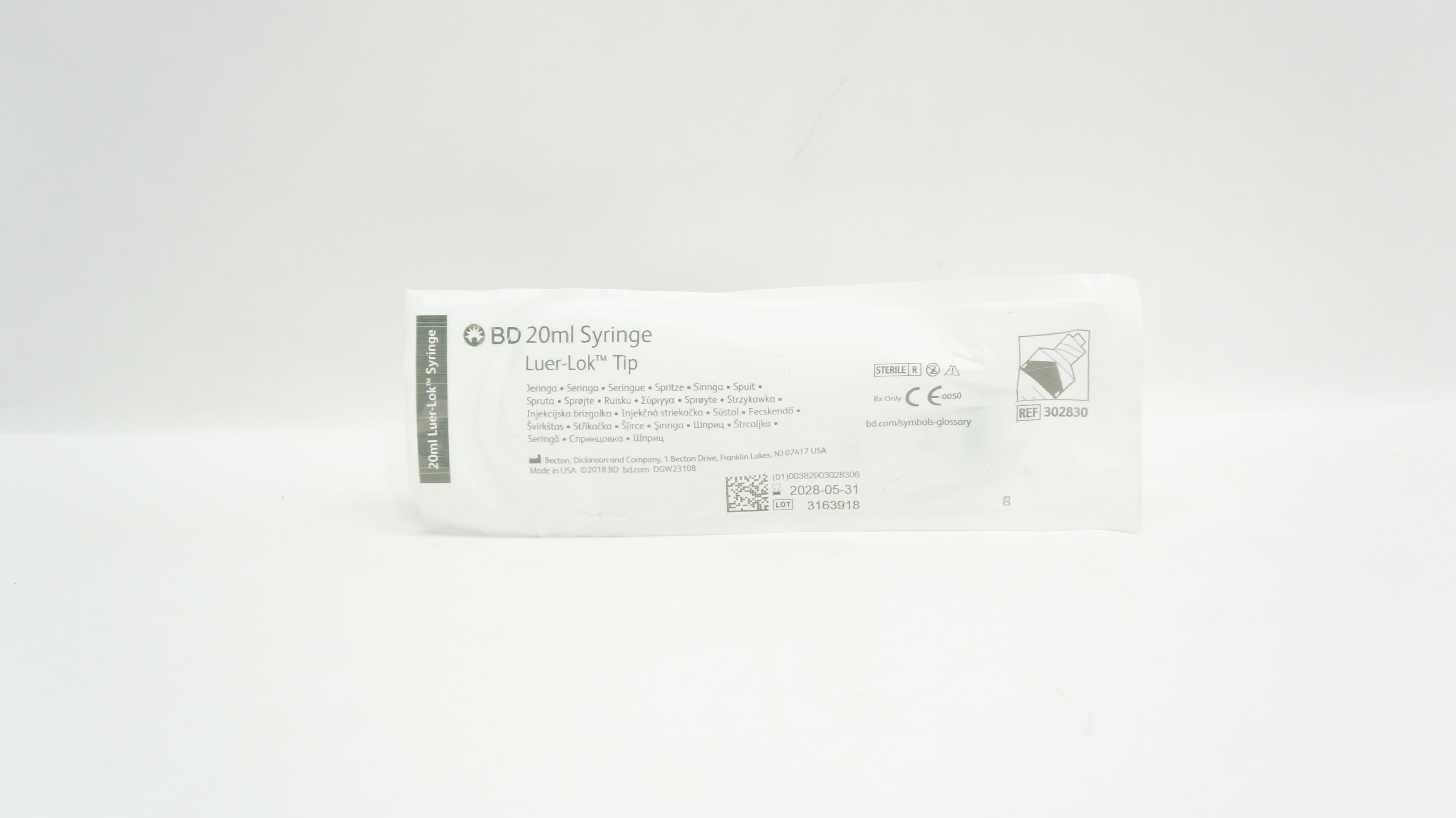 BD 302830 Syringe Luer-Lok Tip 20 mL
