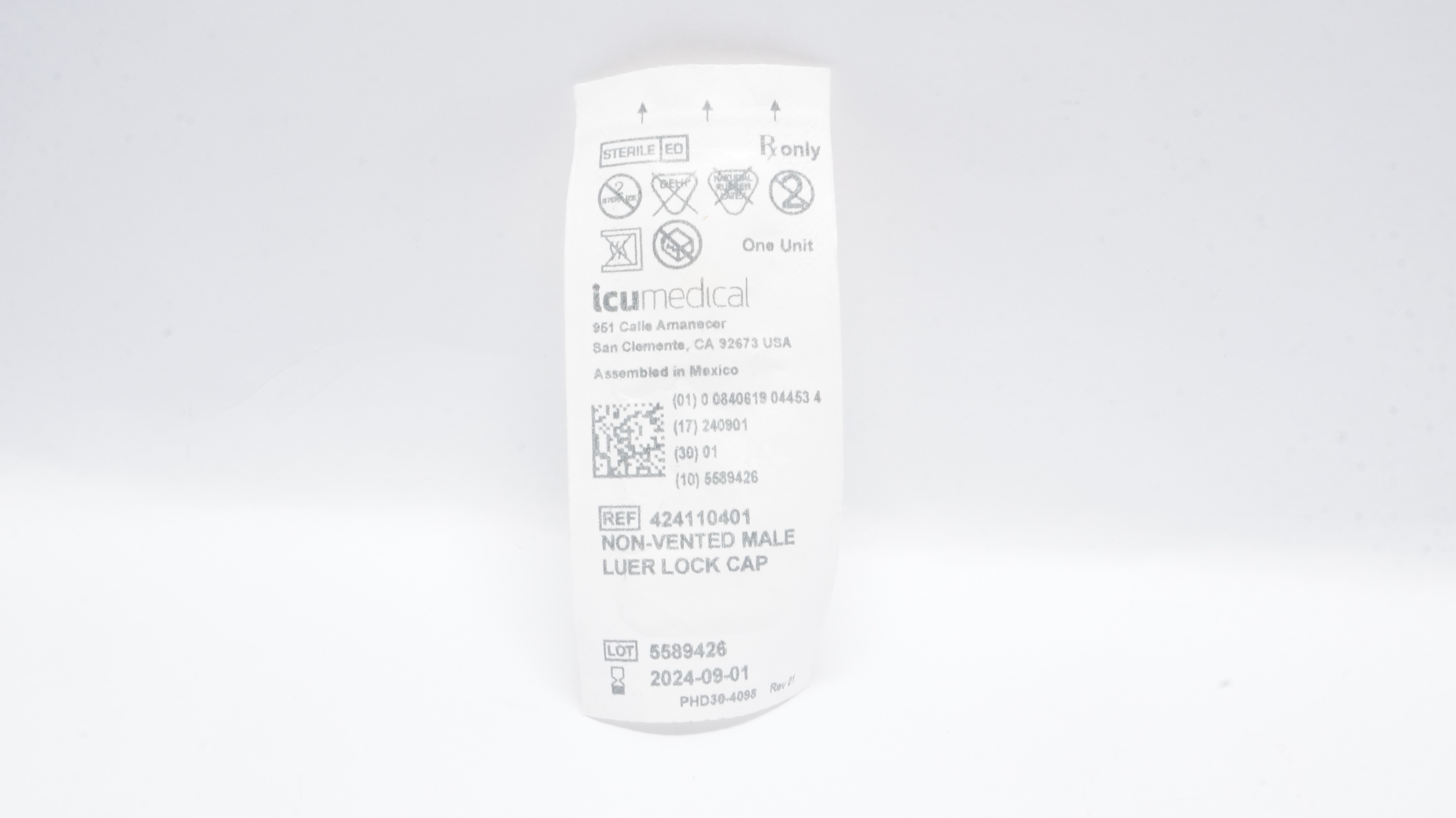 ICU Medical 424110401 Non-Vented Male Luer Lock Cap (x)