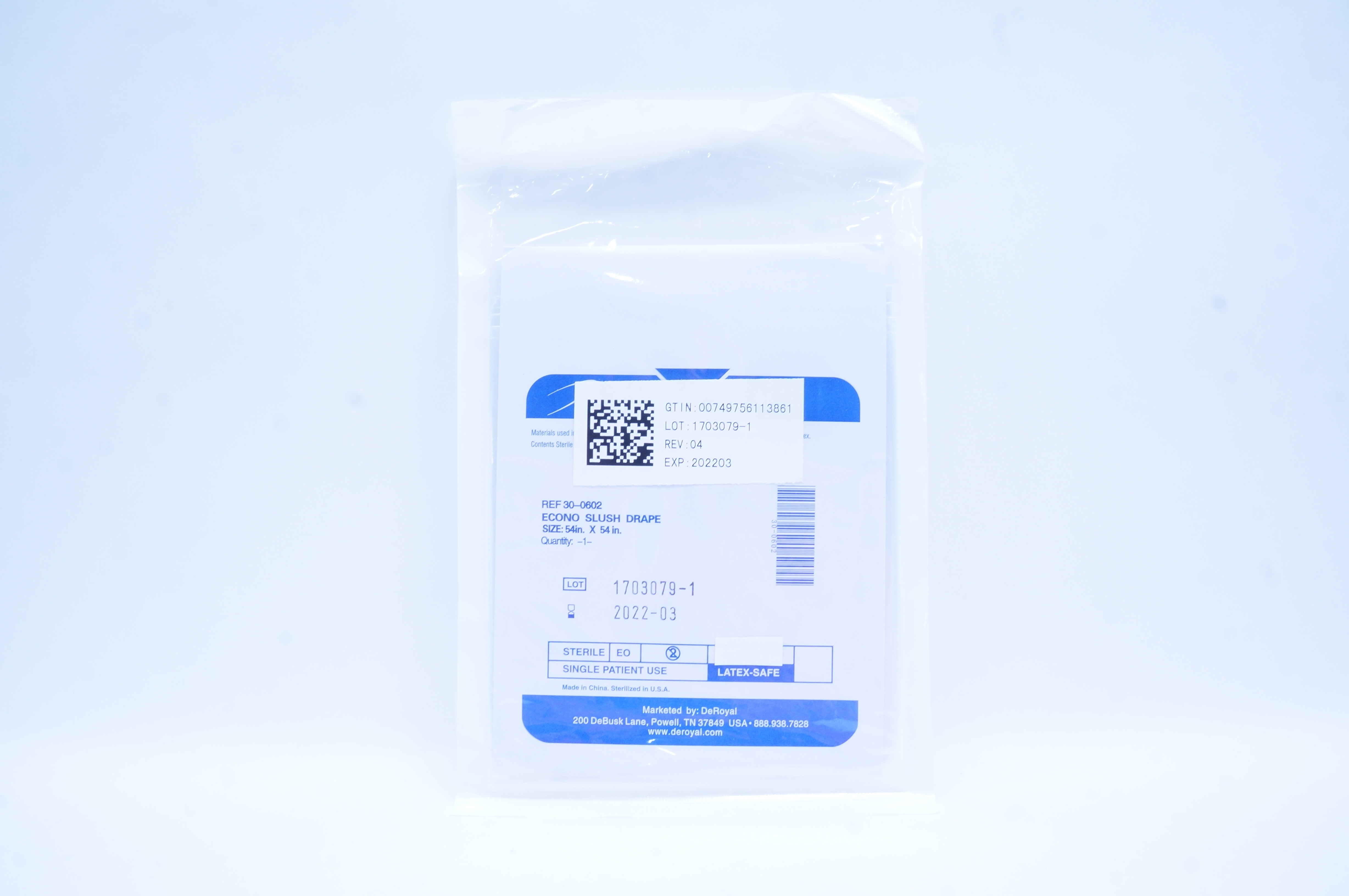 DeRoyal 30-0602 Econo Slush Drape 54 x 54inch