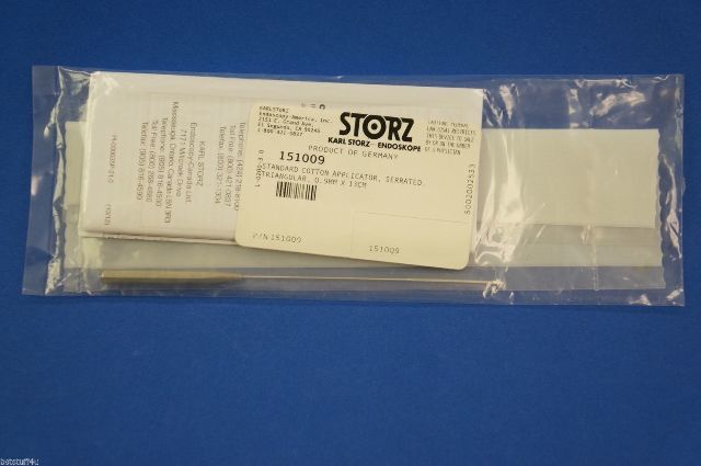 Karl Storz 151009 Standard Cotton Applicator Serrated Triangular 0.9mm x 13cm