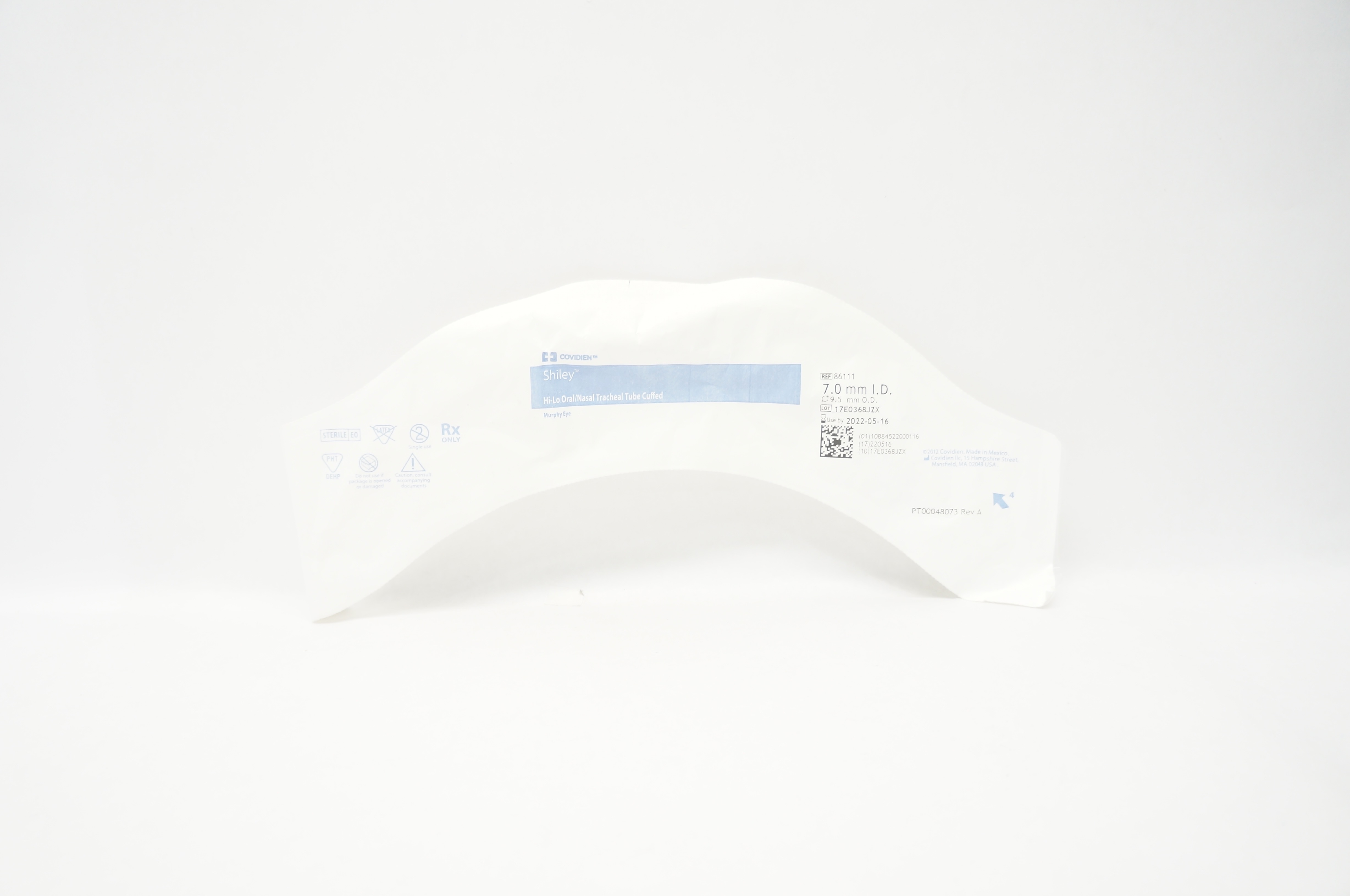 Covidien 86111 Shiley Hi-Lo Oral/Nasal Tracheal Tube Cuffed 7.0 ID x 9.5mm OD(x)