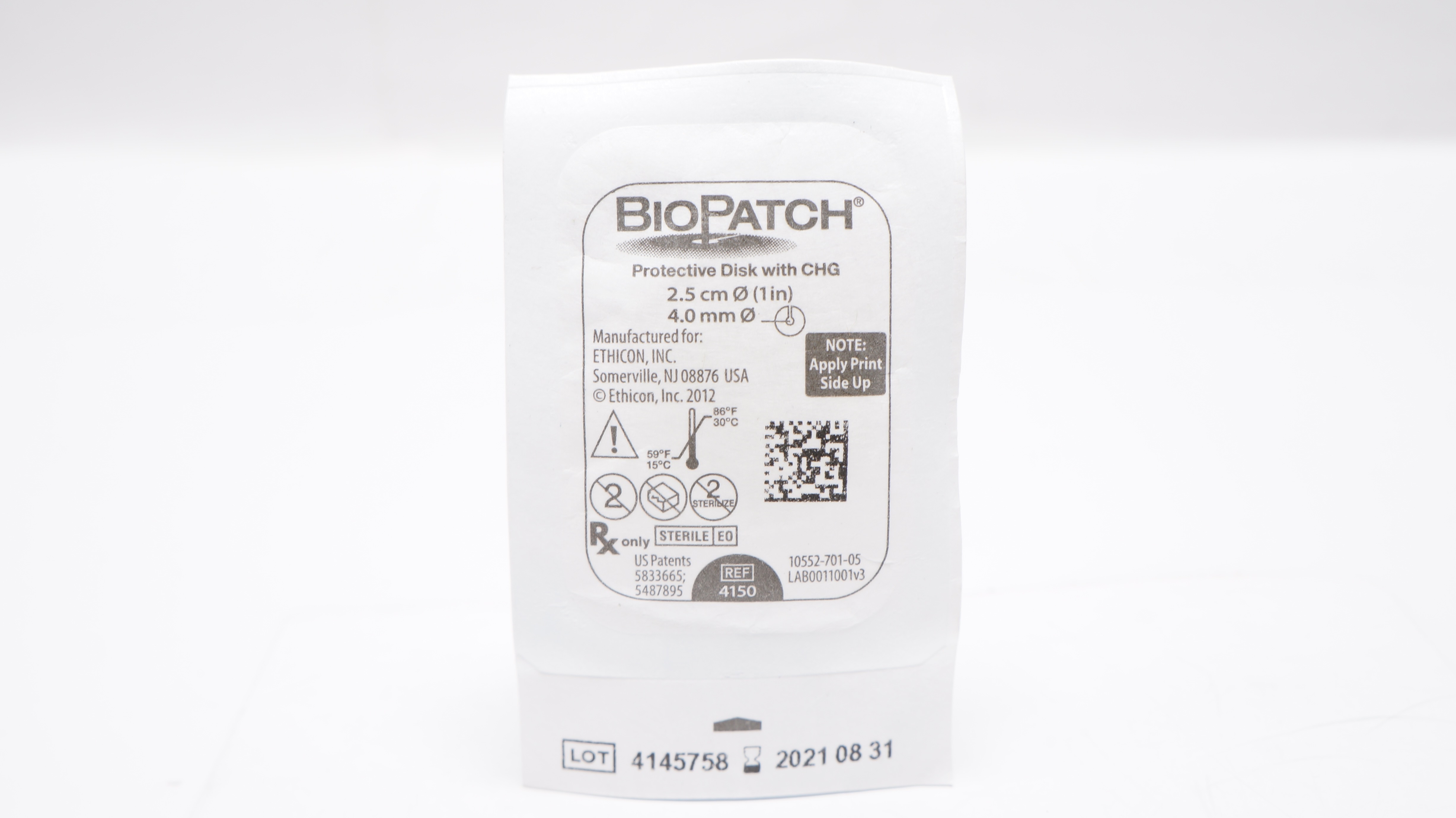 Ethicon 4150 BioPatch Protective Disk with CHG 1inch x 4.0 mm (x)