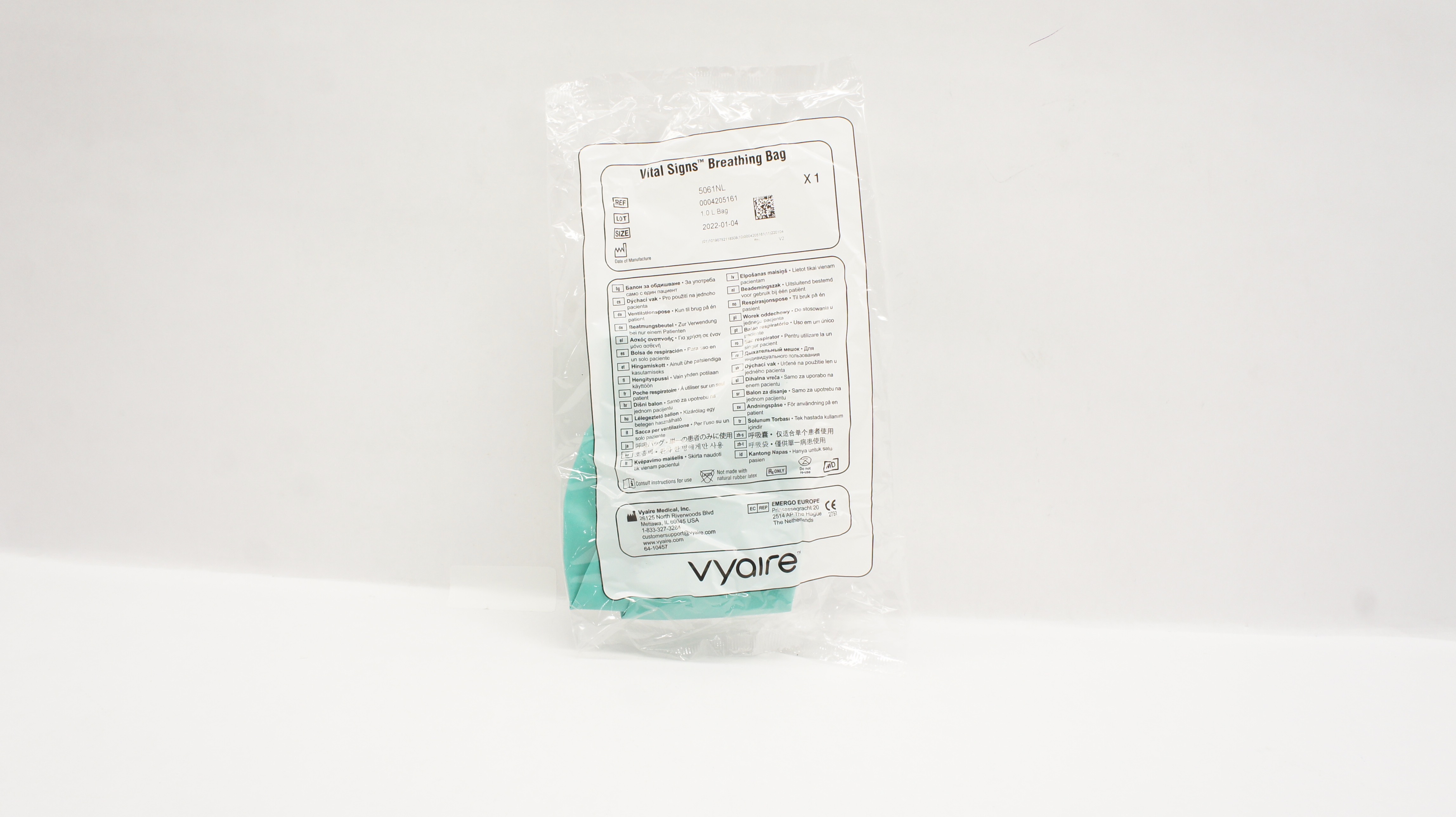 Vyaire 5061NL Vital Signs Breathing Bag 1.0L
