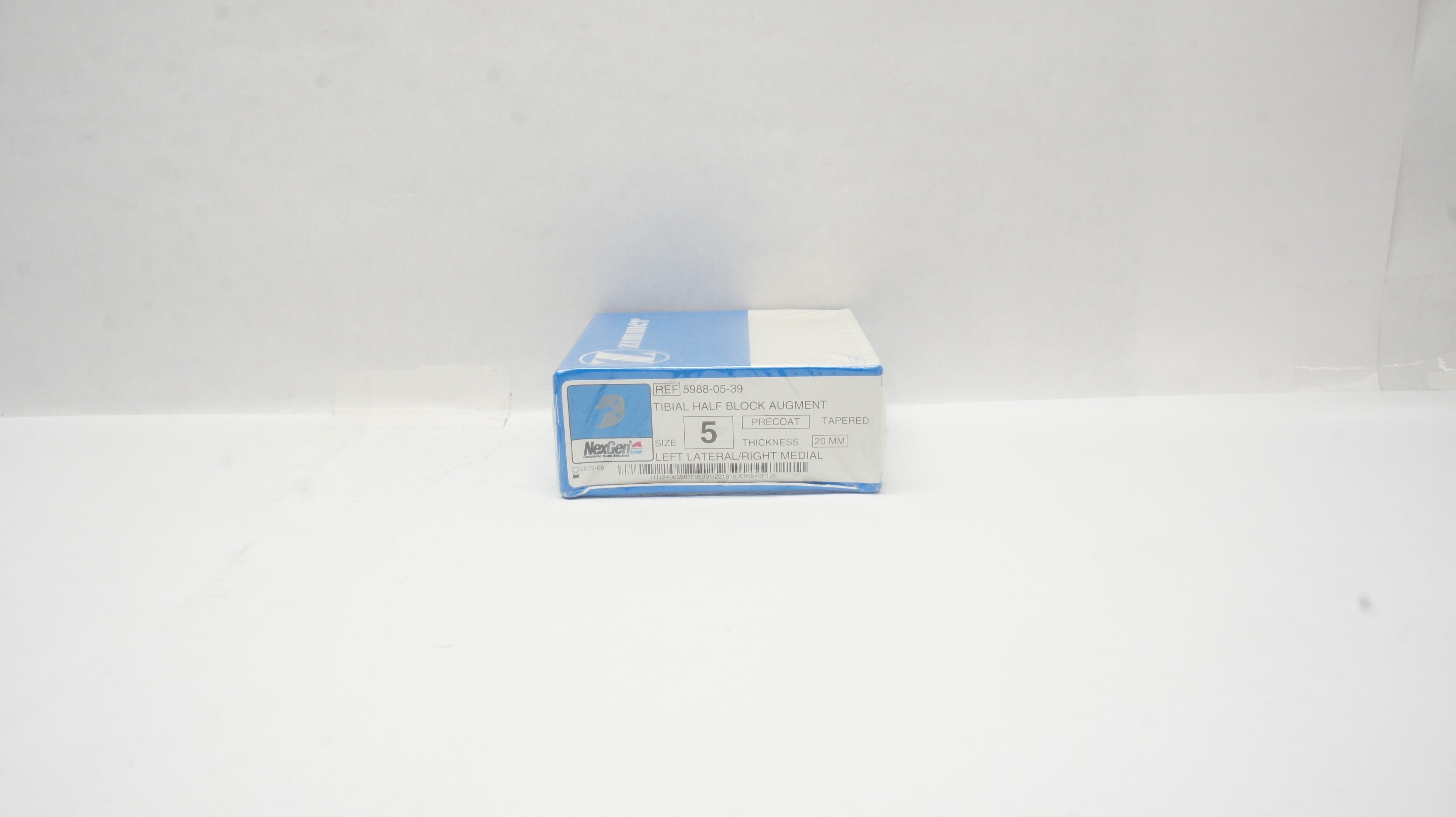 Zimmer 5988-05-39 NexGen Tibial Half Block Augment Size5 Precoat Tapered 20mm(x)