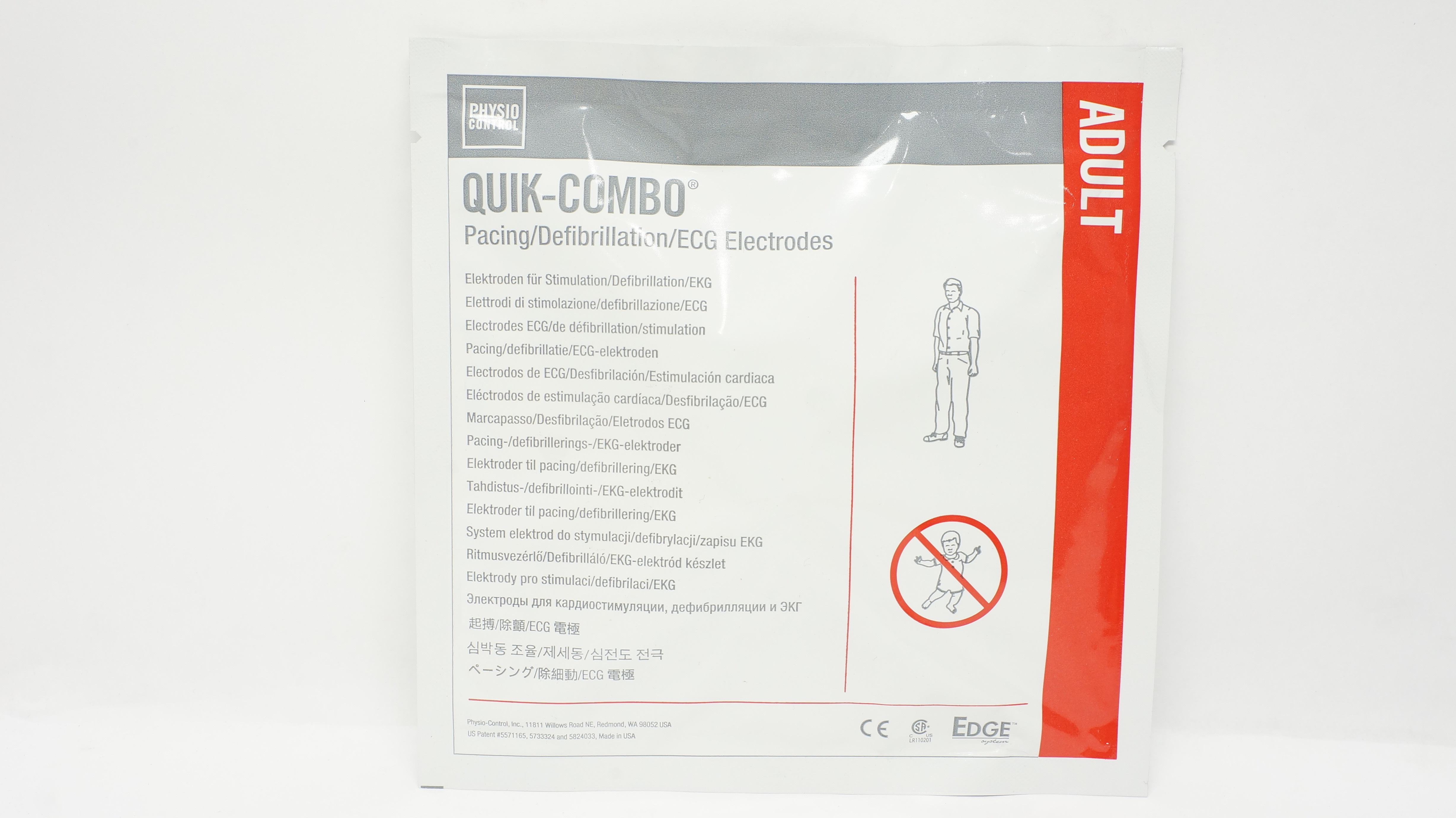 Physio-Control 11996-000091 Quick-Combo Pacing/Defibrillation/ECG Electrodes