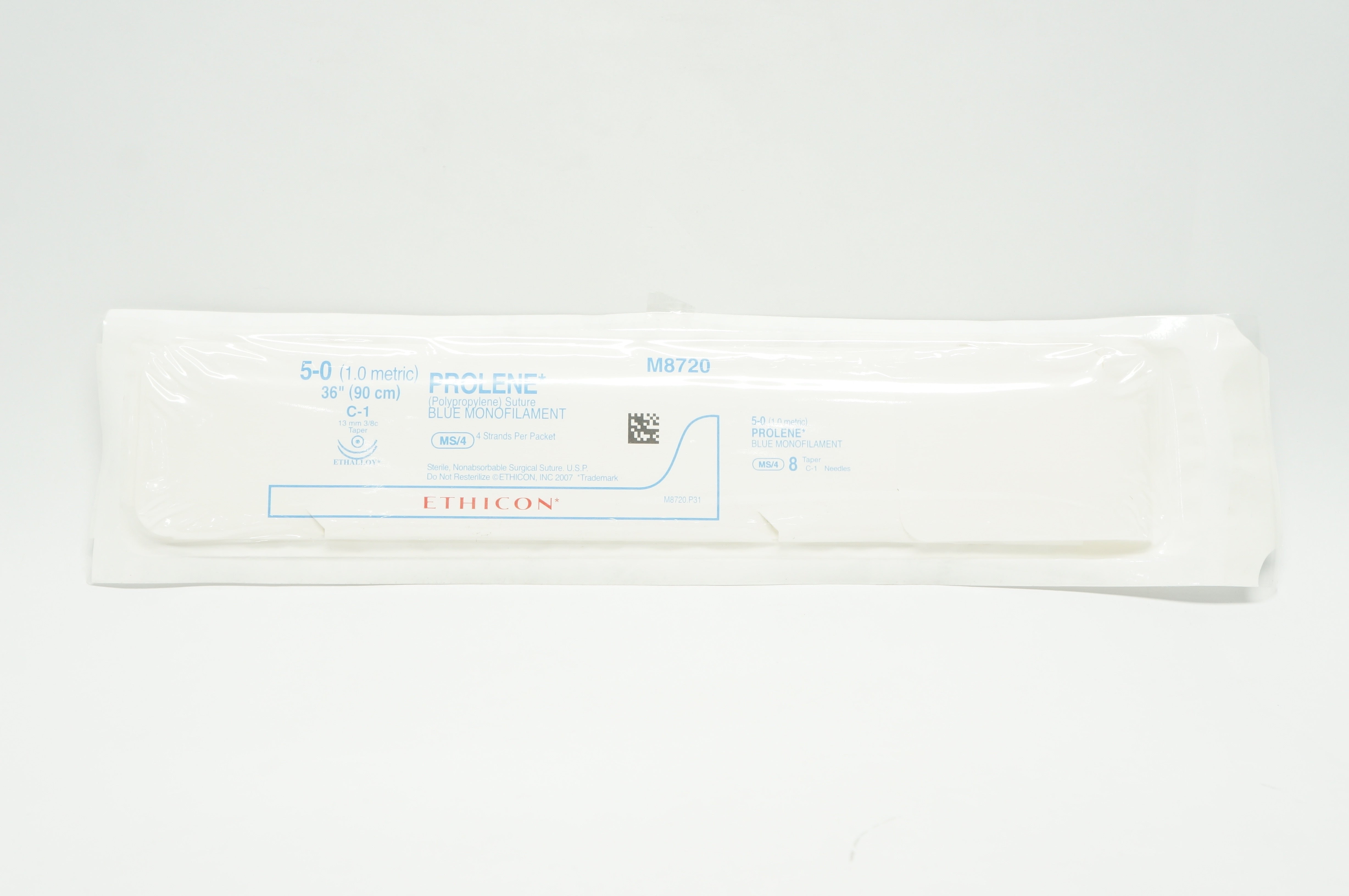 Ethicon M8720 5-0 PROLENE, C-1, 13mm 3/8c Taper, MS/4, 36 inch (x)