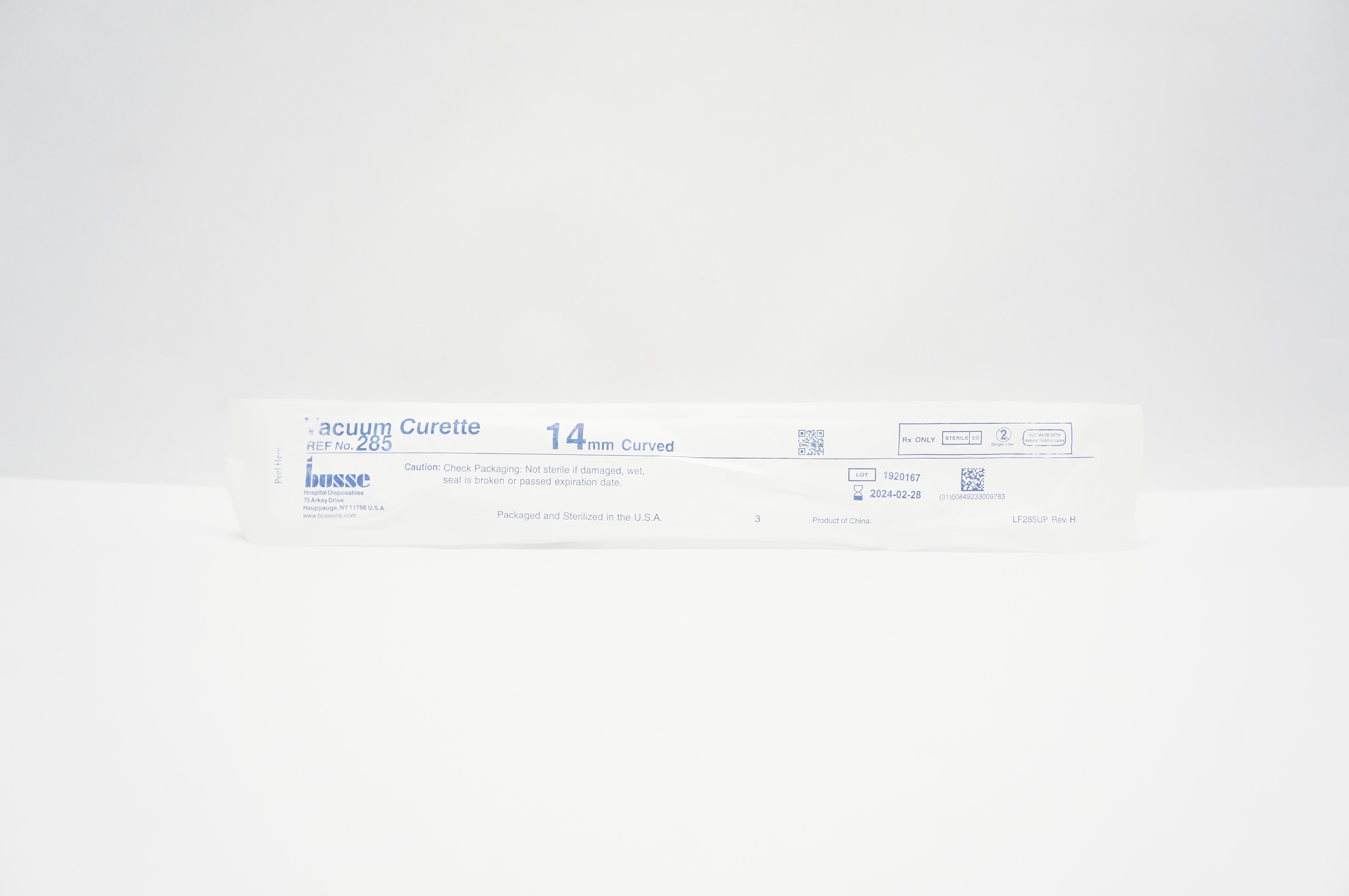 Busse 285 Vacuum Curette Curved 14mm