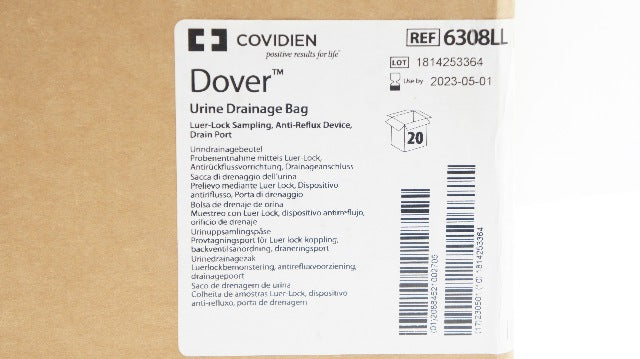 Covidien 6308LL Dover Urine Drainage Bag - Case of 20
