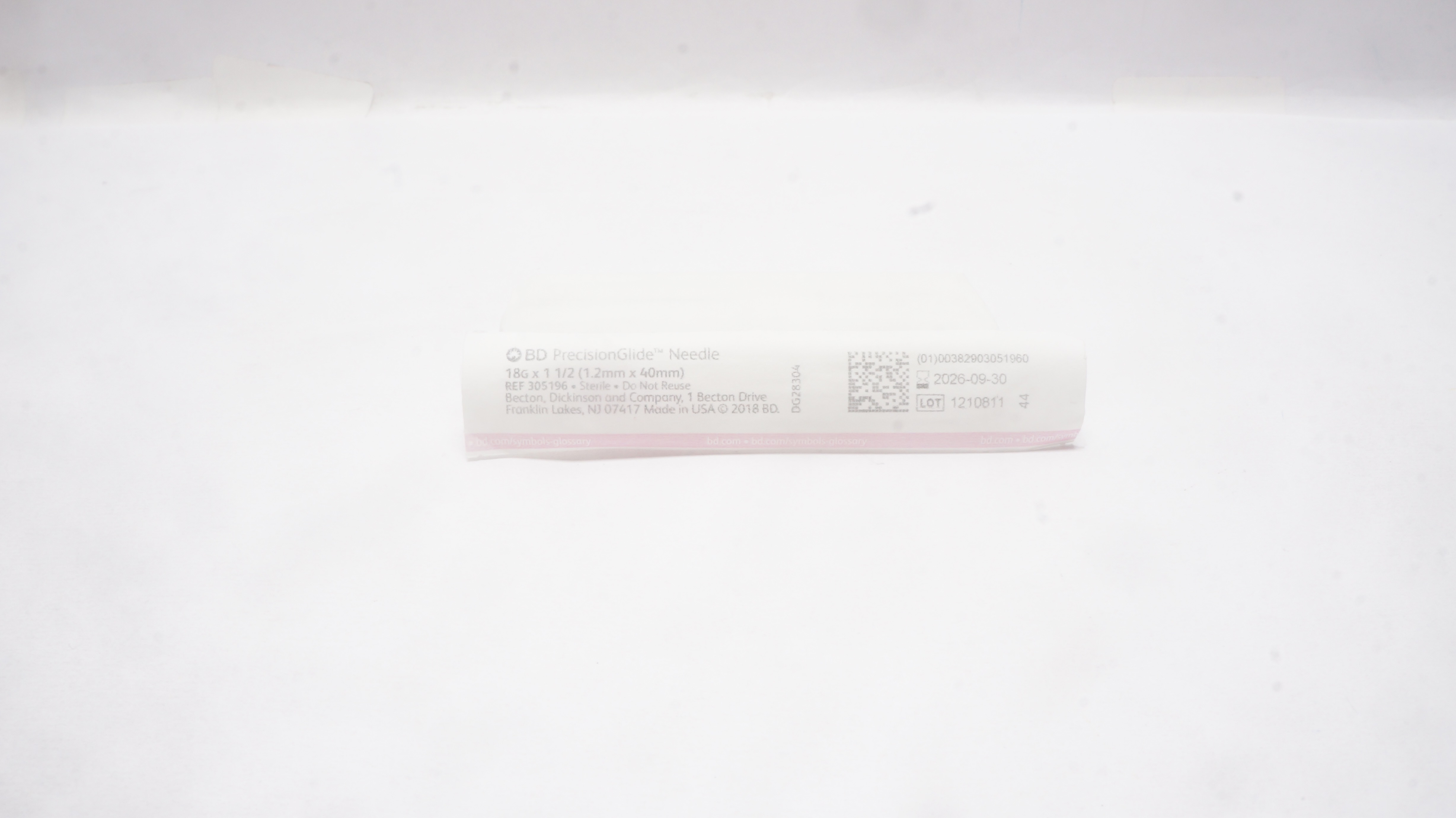 BD 305196 PrecisionGlide Ndle 18G x 1-1/2inch