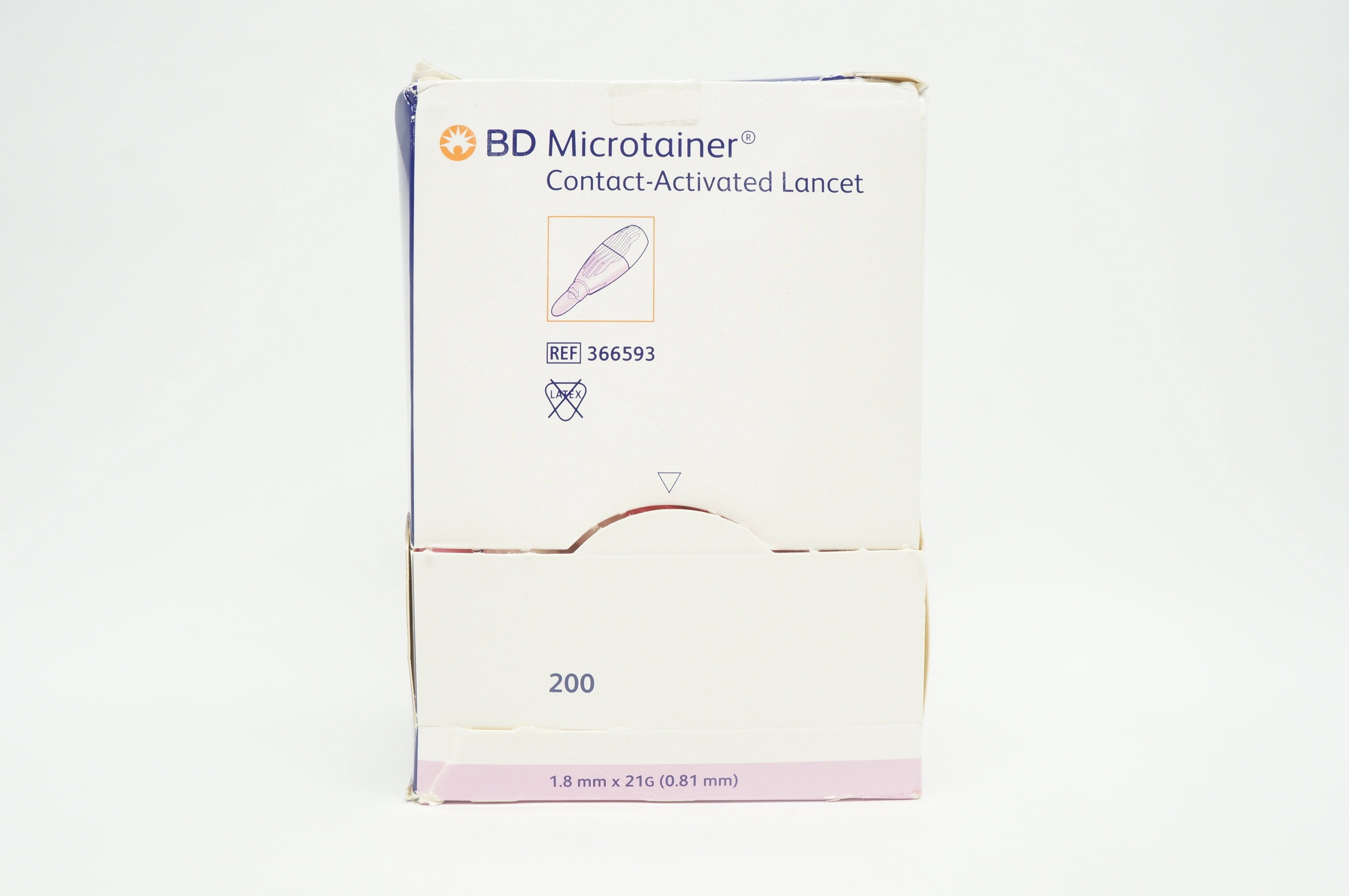 BD 366593 Microtainer Contact-Activated Lancet 1.8mm x 21G - Box of 200