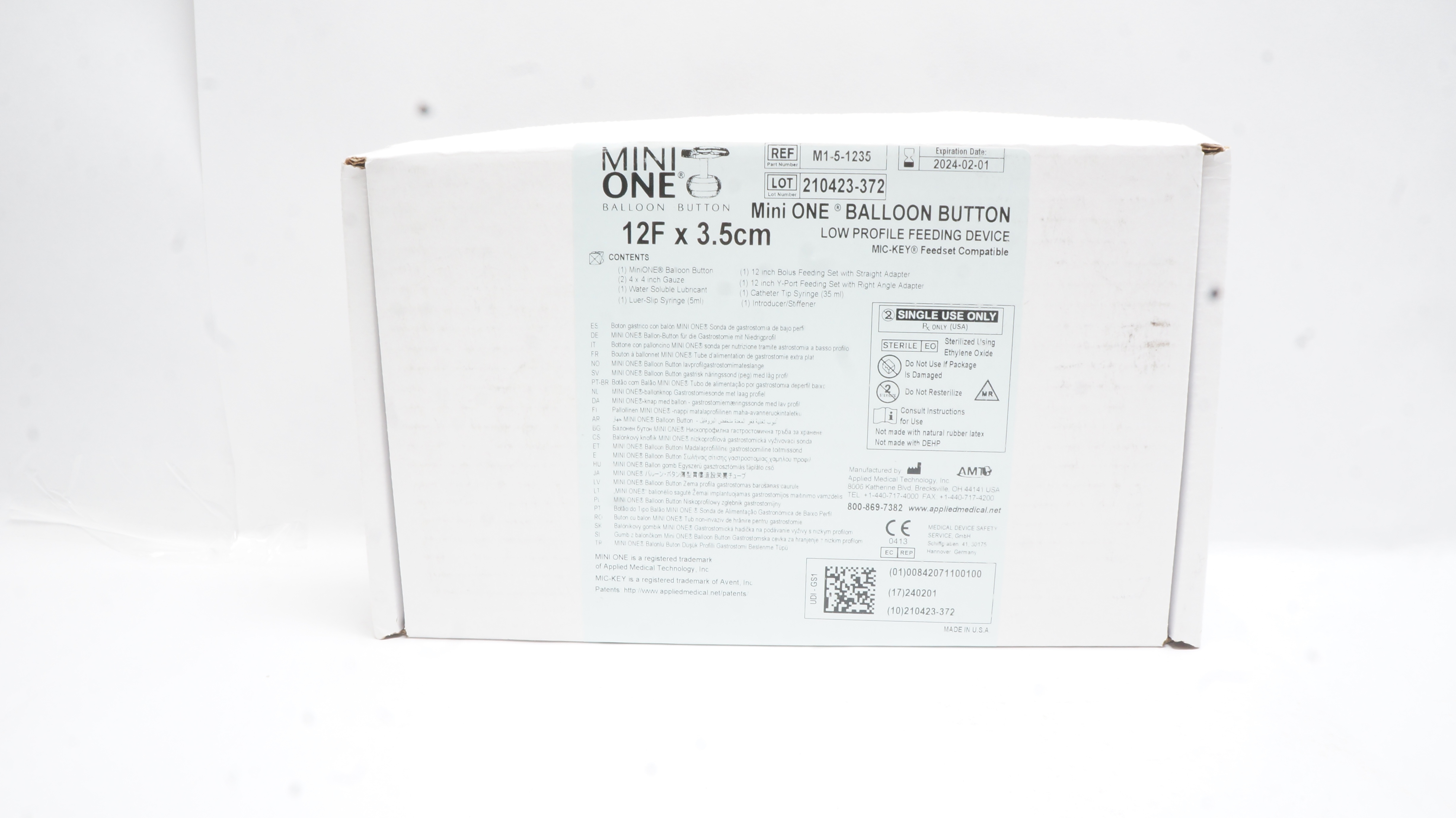 ATM M1-5-1235 MINI ONE Balloon Button Low-Profile Feeding Device 12F x 3.5cm (x)