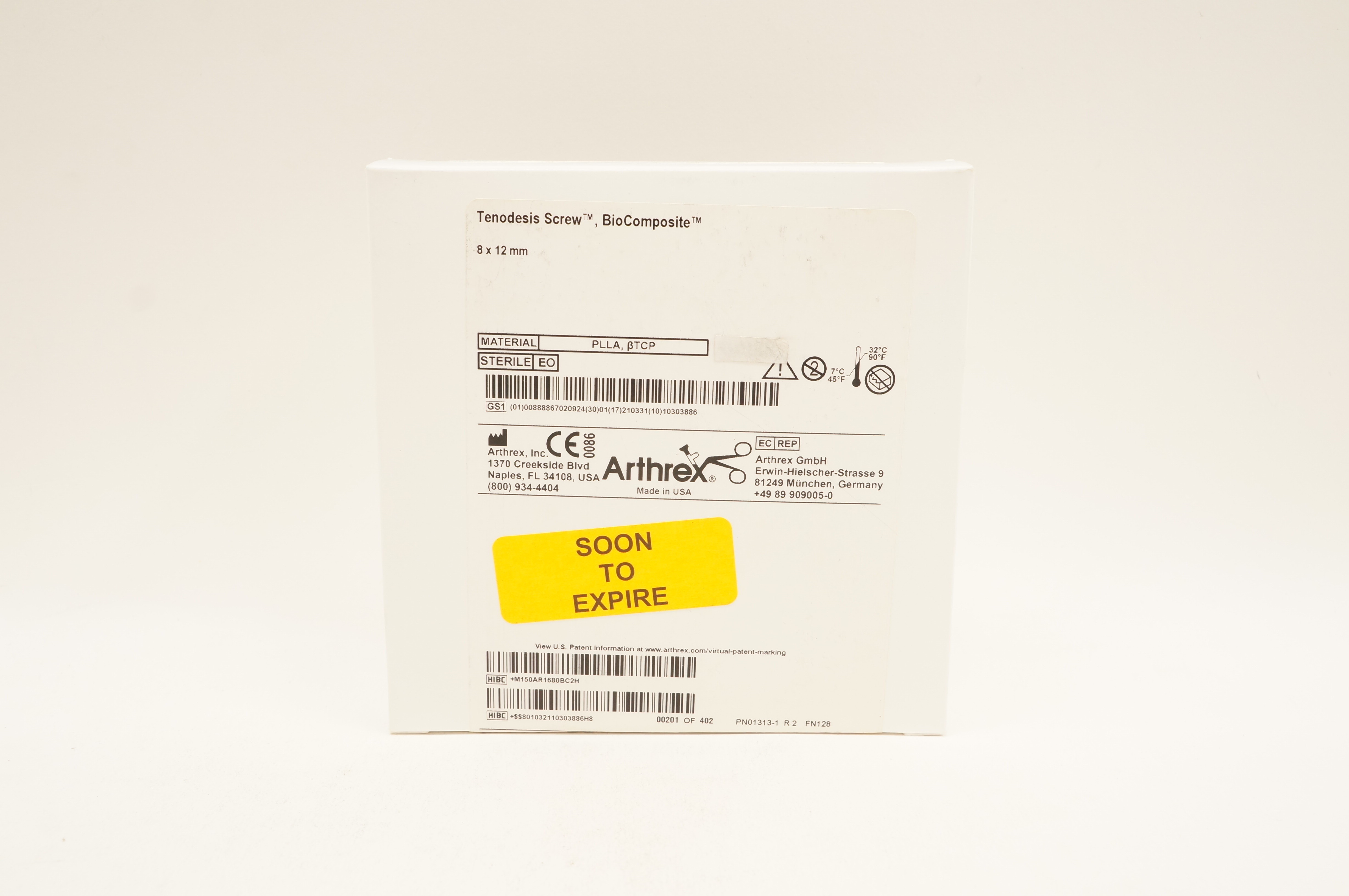 Arthrex AR-1680BC BioComposite Tenodesis Screw 8 x 12mm (x)