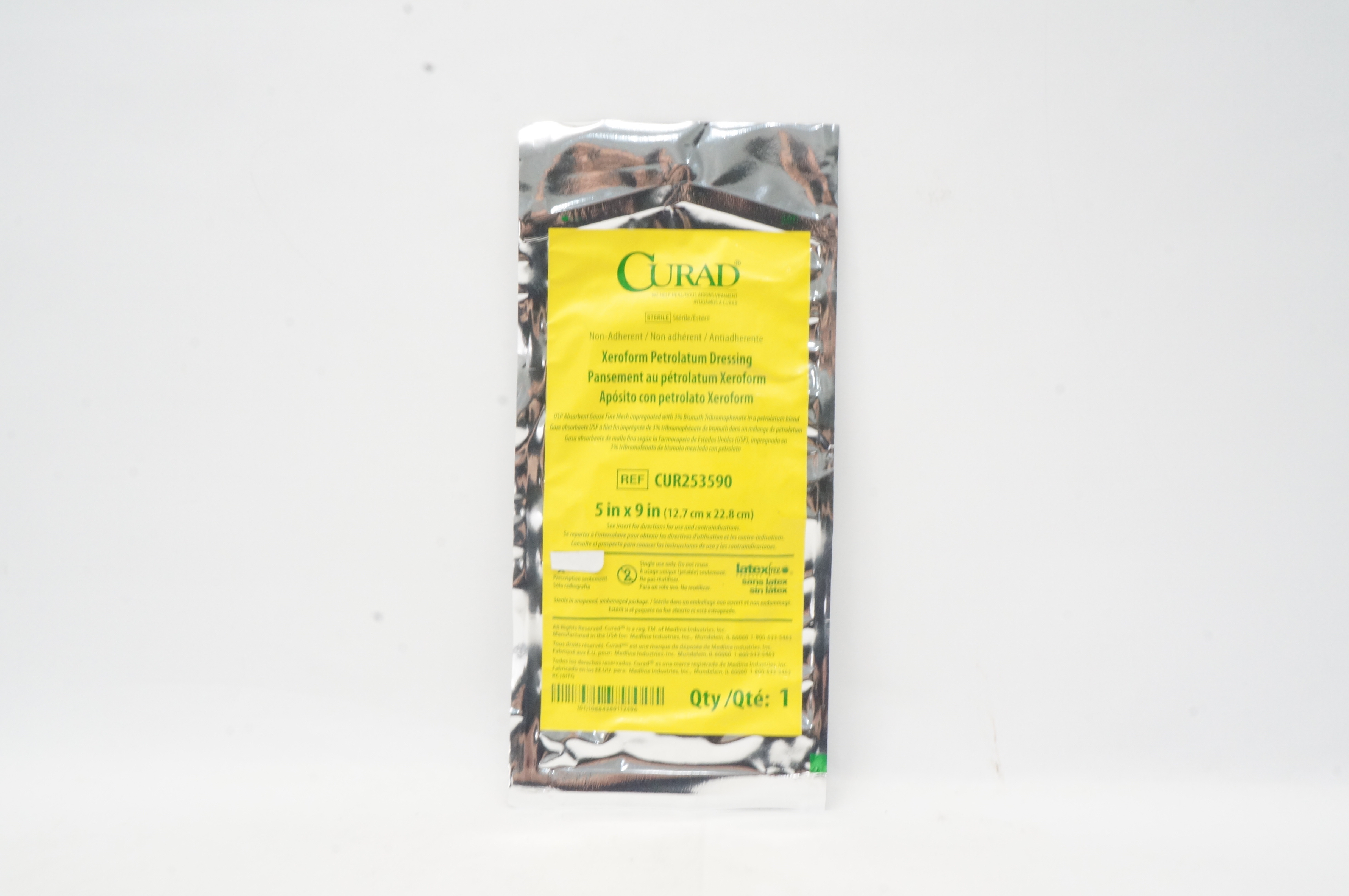 Medline CUR253590 Curad Xeroform Petrolatum Dressing 5 inch x 9 inch (x)