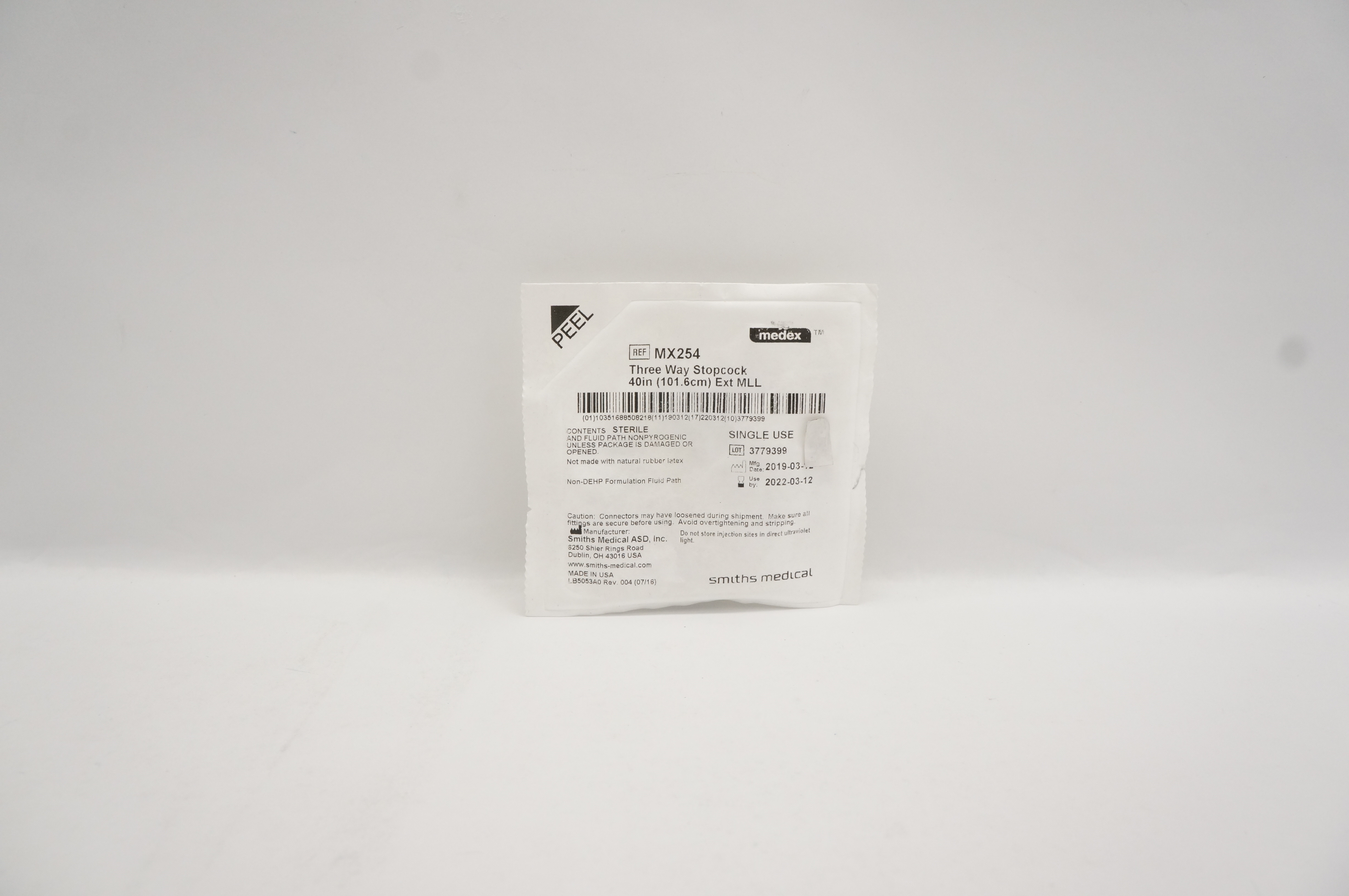 Smiths Medical MX254 Medex Three Way Stopcock 40inch Ext MLL (x)