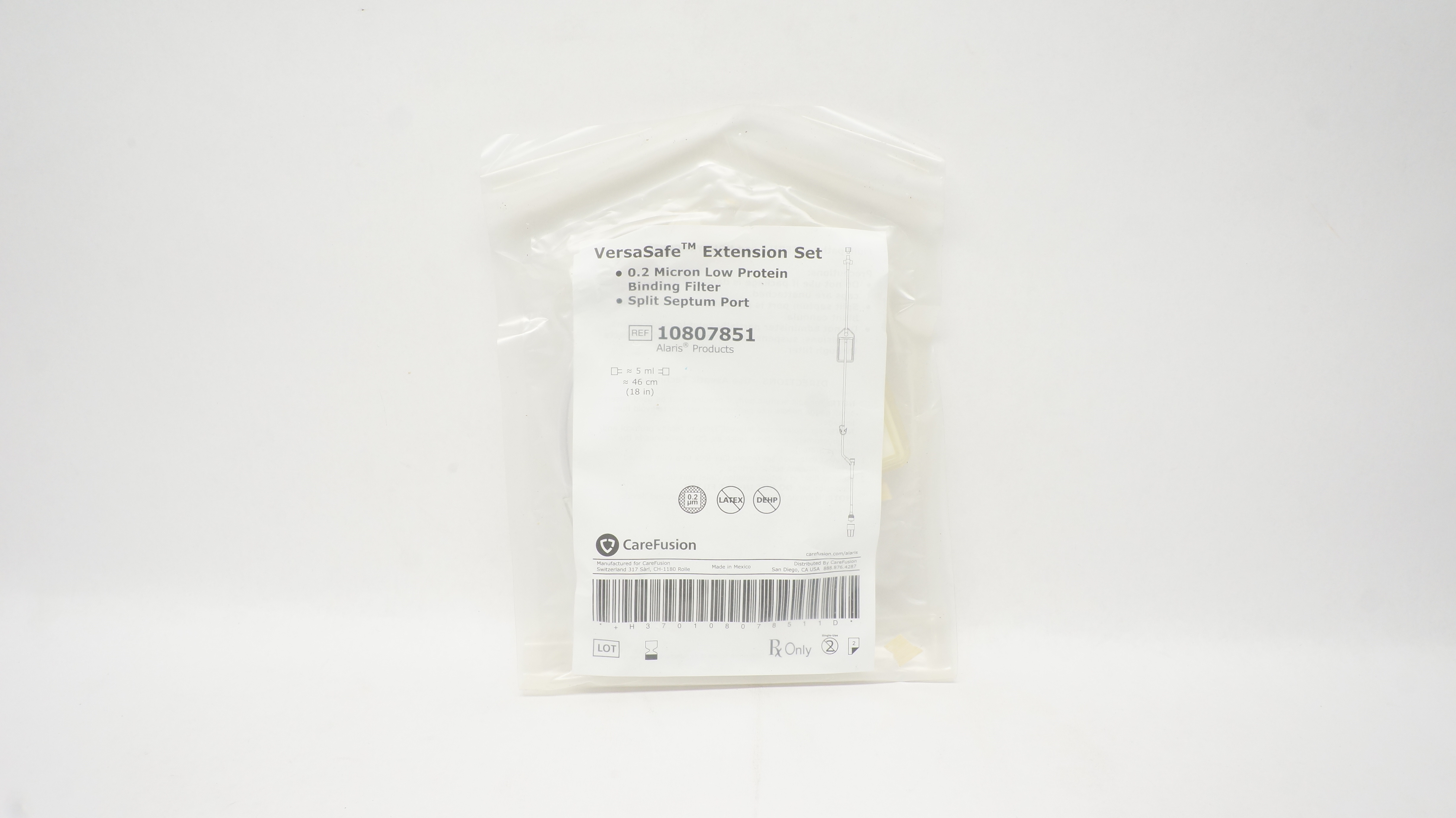 CareFusion 10807851 VersaSafe Extension Set 5ml x 18inch