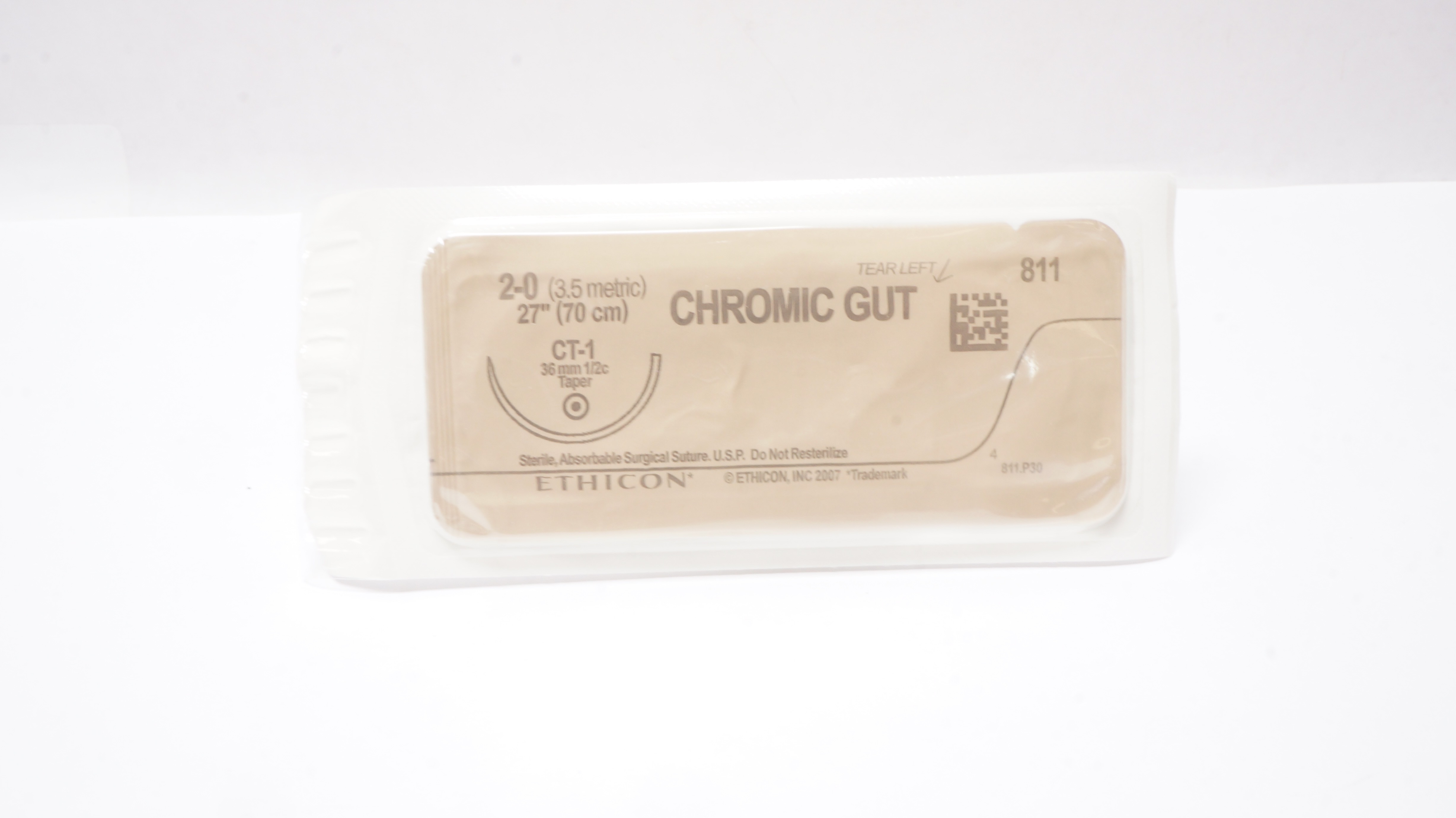 Ethicon 811 2-0 CHROMIC GUT CT-1 36mm 1/2c Taper 27inch (x)