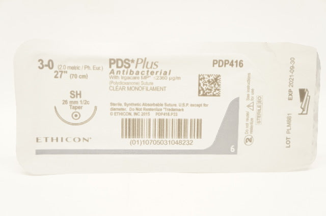 Ethicon PDP416 3-0 PDS Plus Stre 27inch SH 26mm 1/2c Taper, 27inch (x)