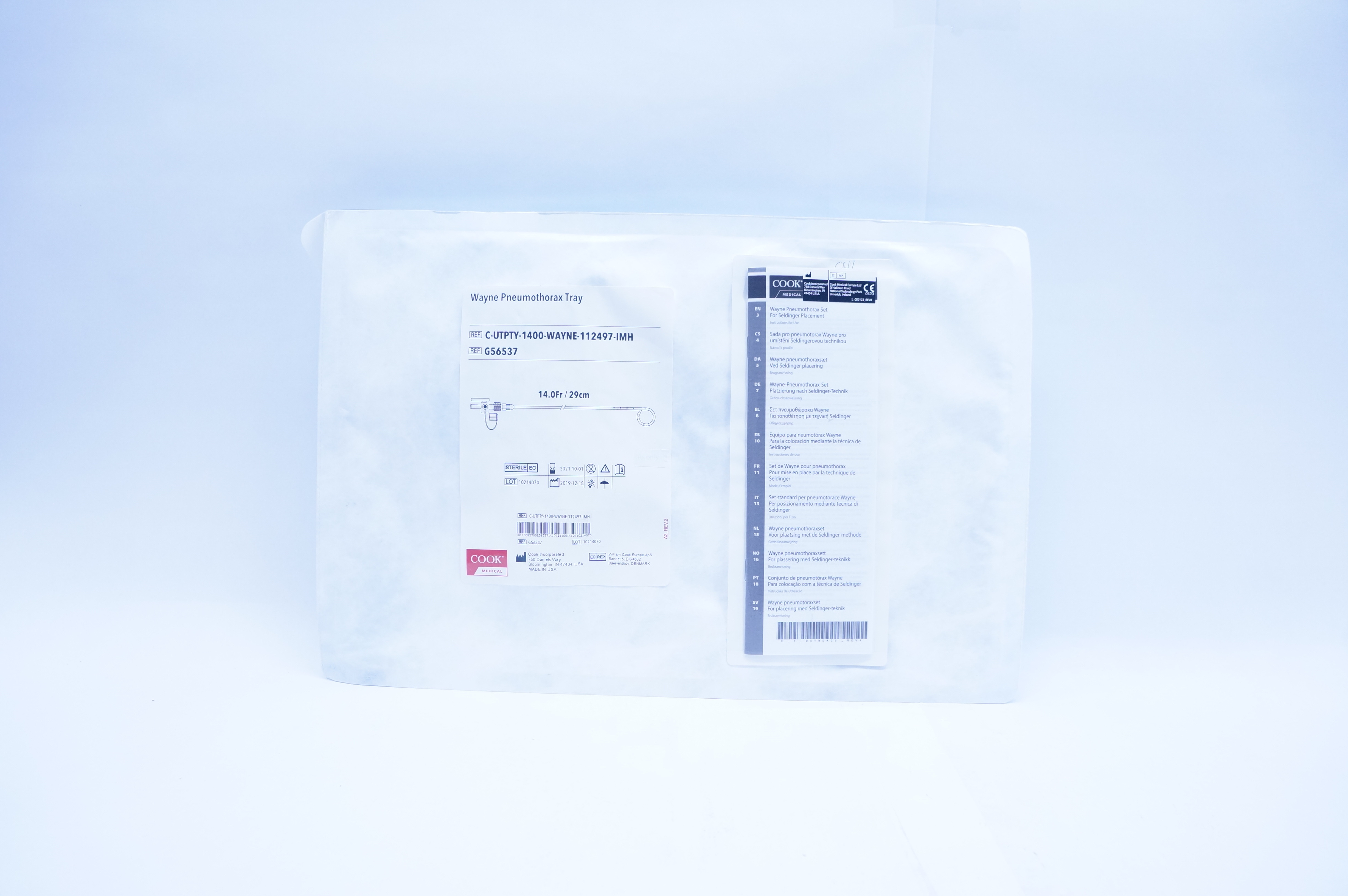 Cook Medical G56537 Wayne Pneumothorax Tray 14.0Fr x 29cm (x)