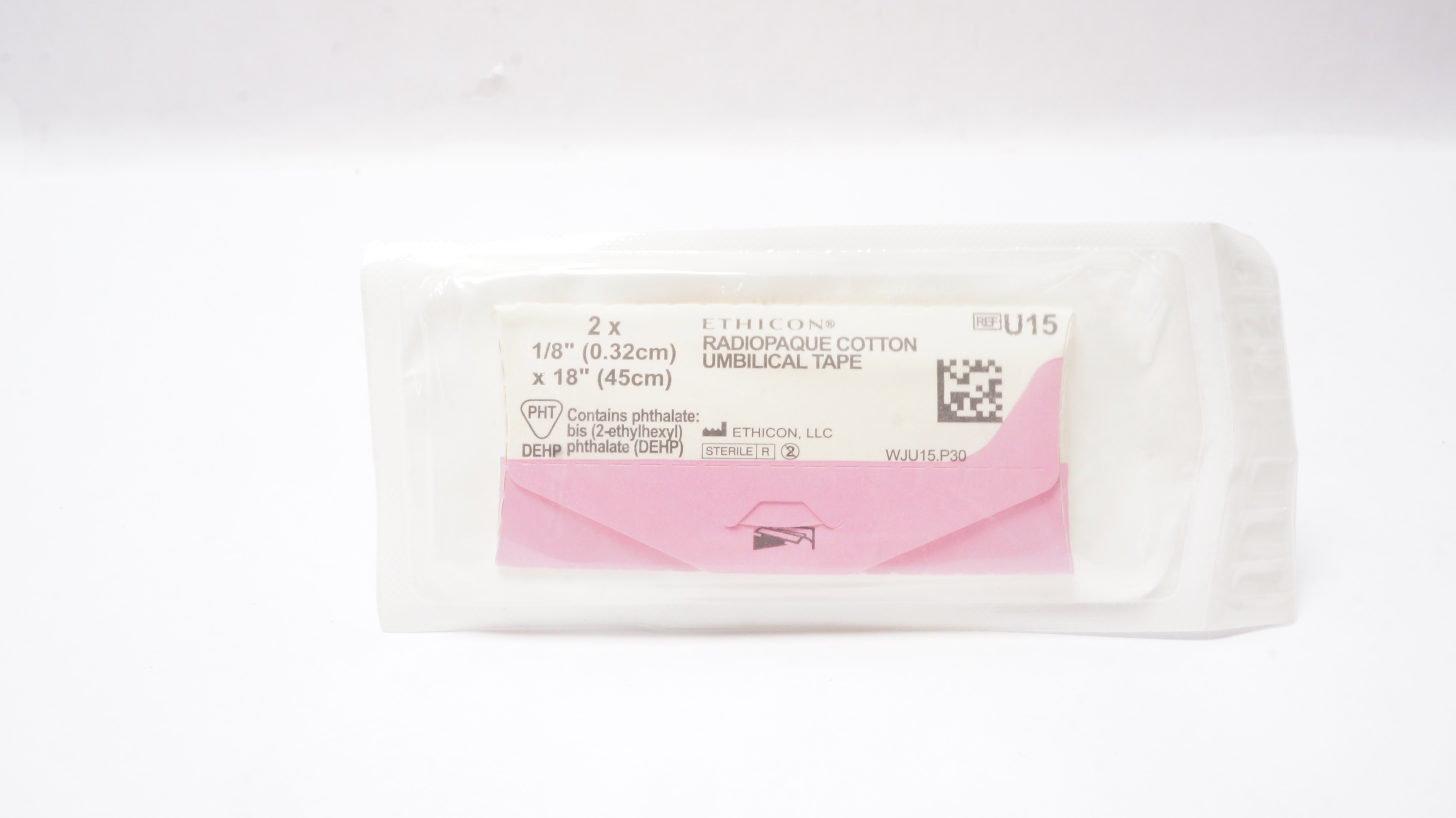 Ethicon U15 Cotton Radiopaque Umbilical Tape 1/8inch x 18inch (x) - Pack of 2