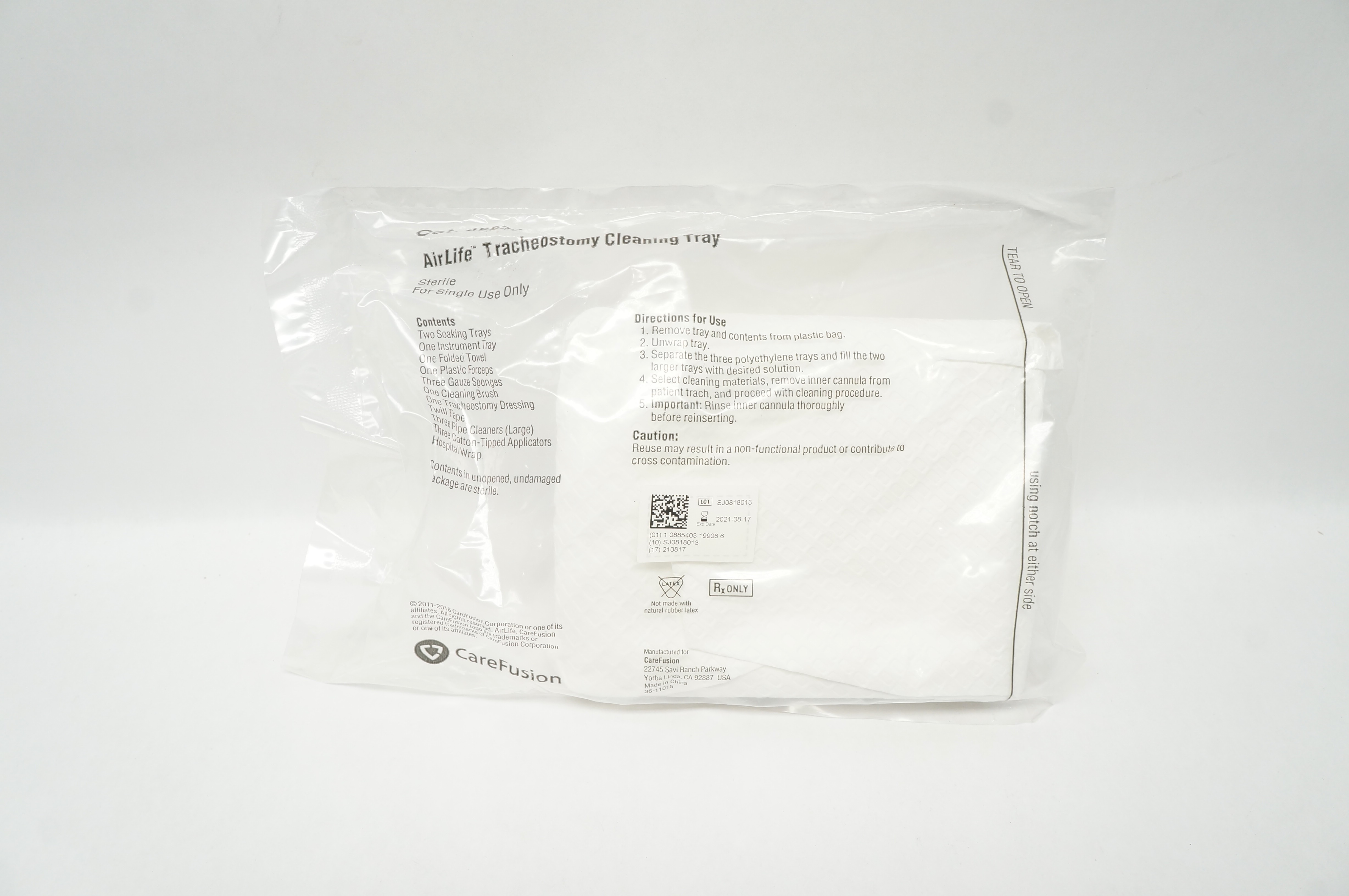 CareFusion 4682A  AirLife Tracheostomy Cleaning Tray (x)