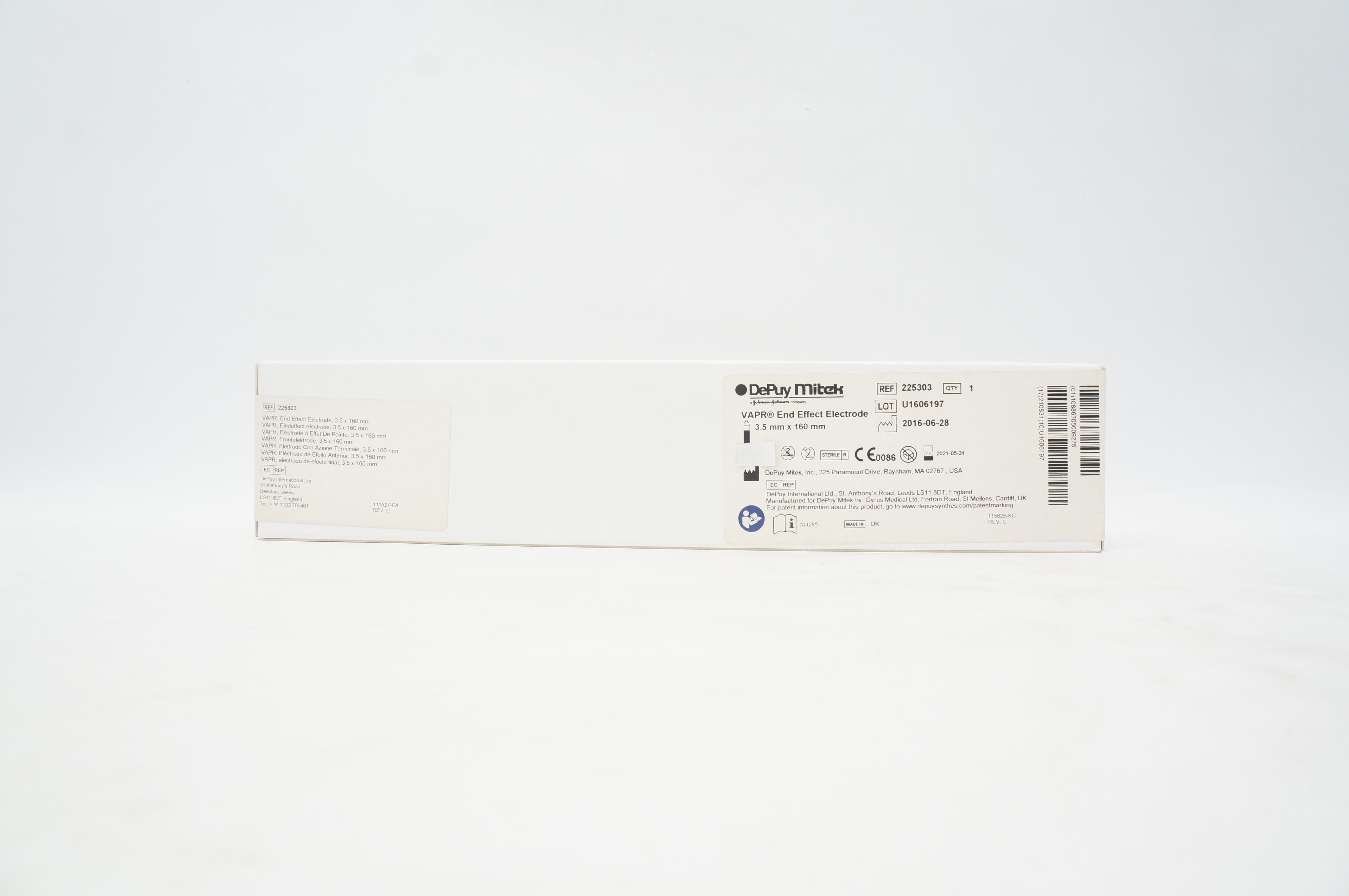 Depuy Mitek 225303 VAPR 2.3 End Effect Electrode 3.5mm x 160mm (x)