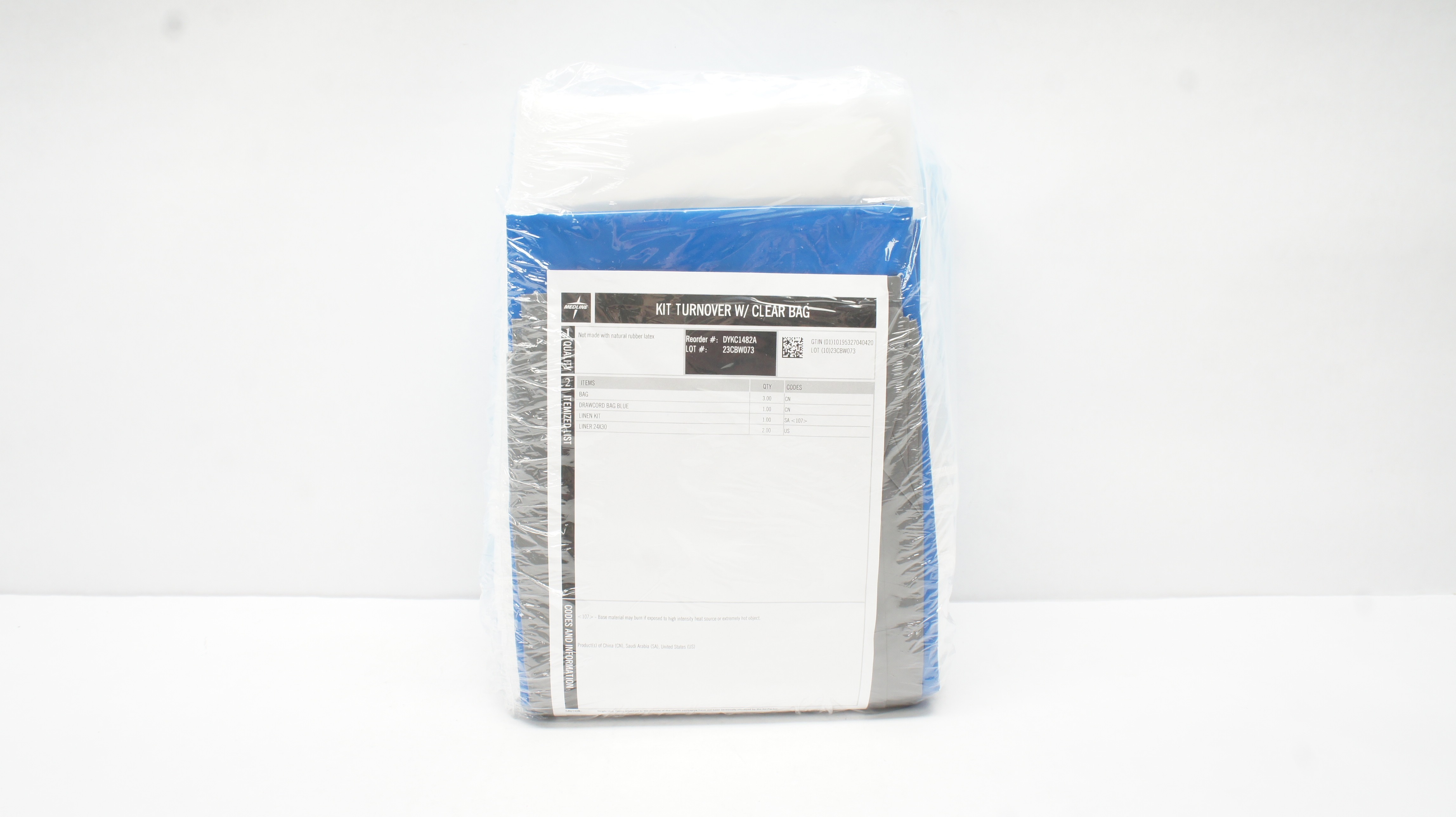 Medline DYKC1482A Kit Turnover w/Clear Bag