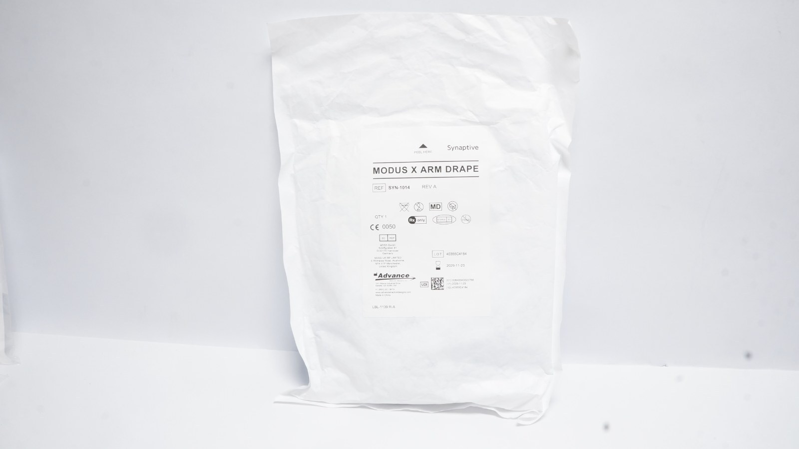 Advance SYN-1014 MODUS X ARM DRAPE Sterile Medical Drape