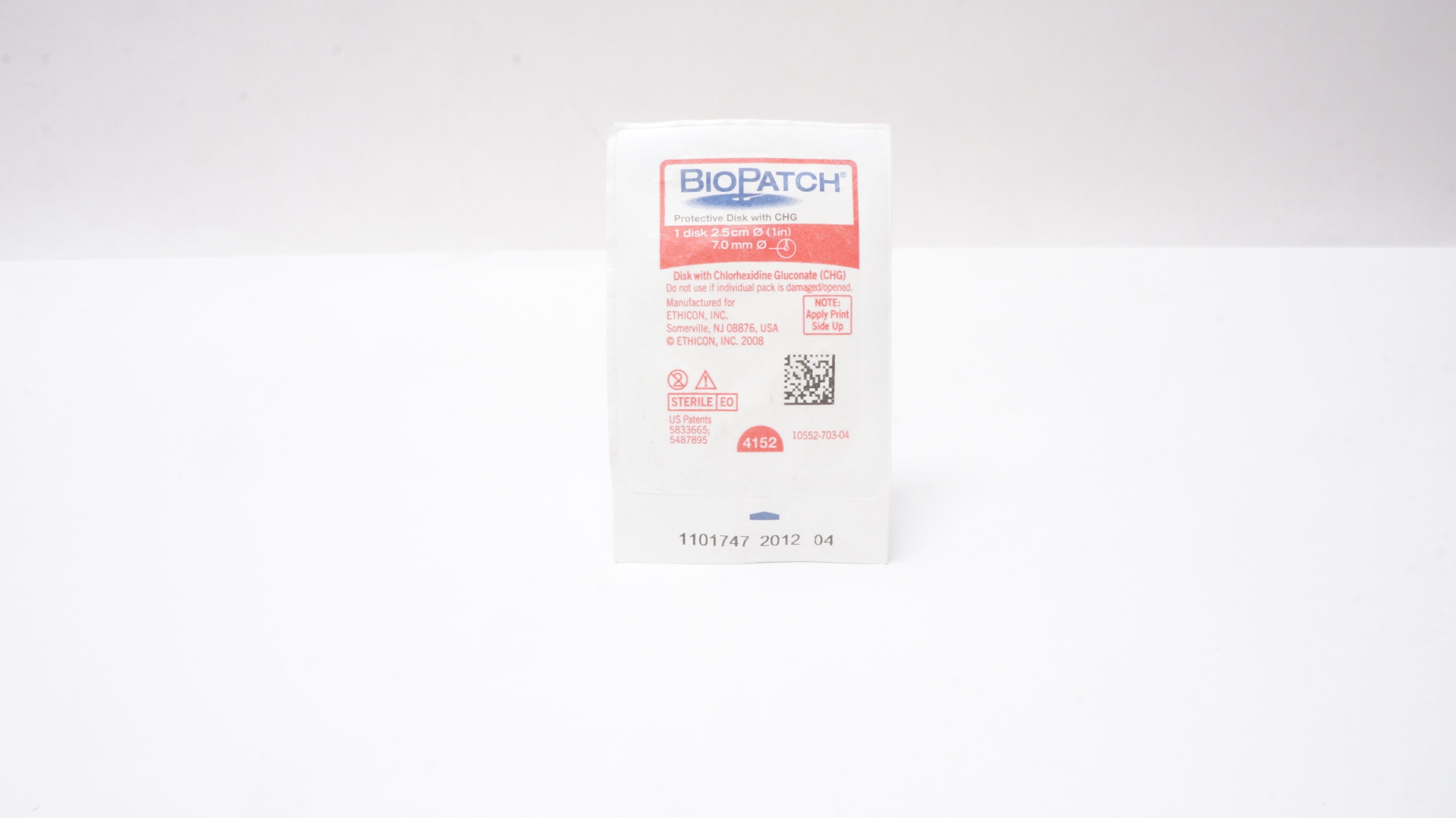 Ethicon 4152 BioPatch Protective Disk with CHG 1 in. x 7.0 mm (x)