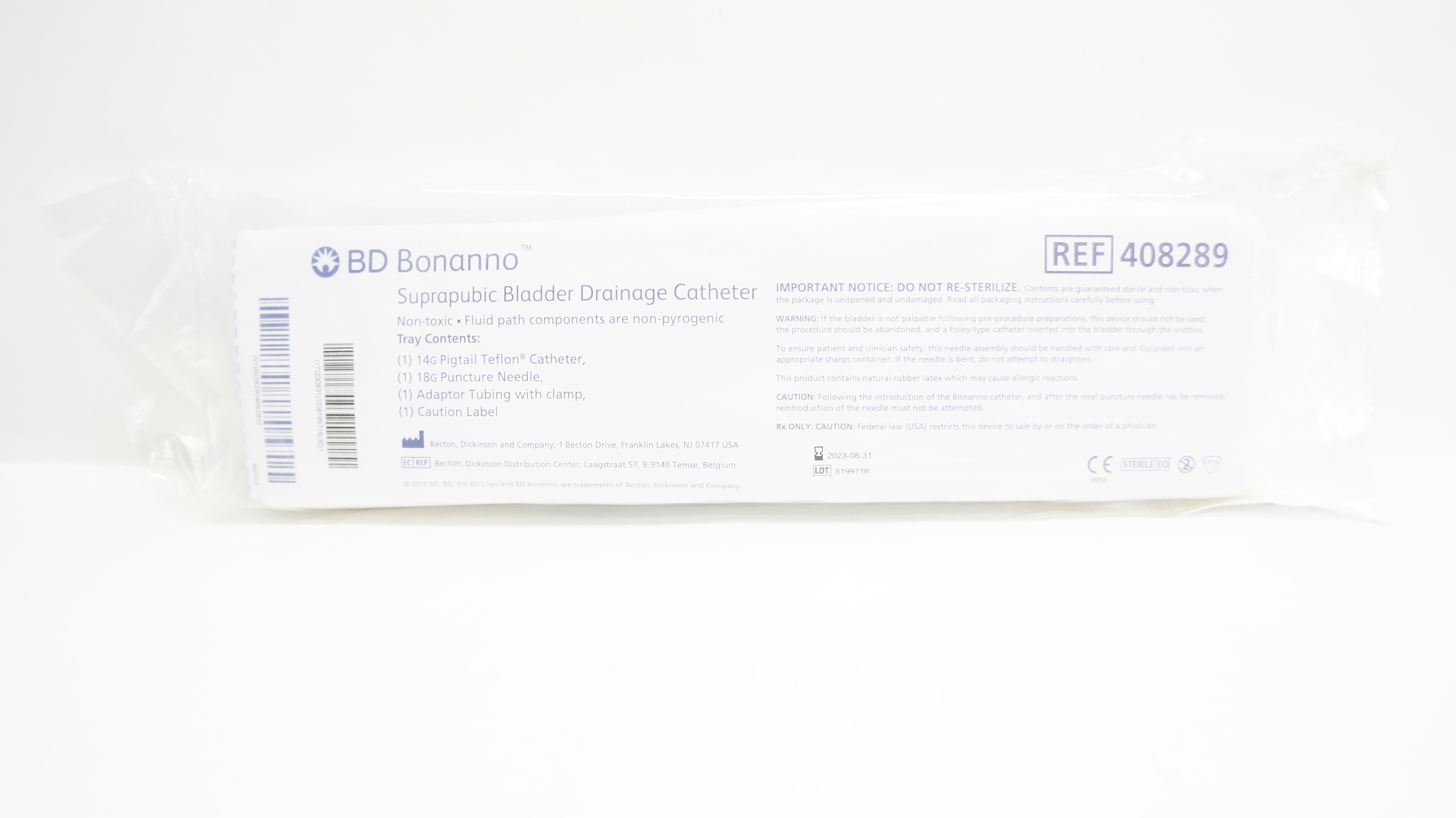 BD 408289 Bonanno Suprapubic Bladder Drainage Cath. 14G (x)