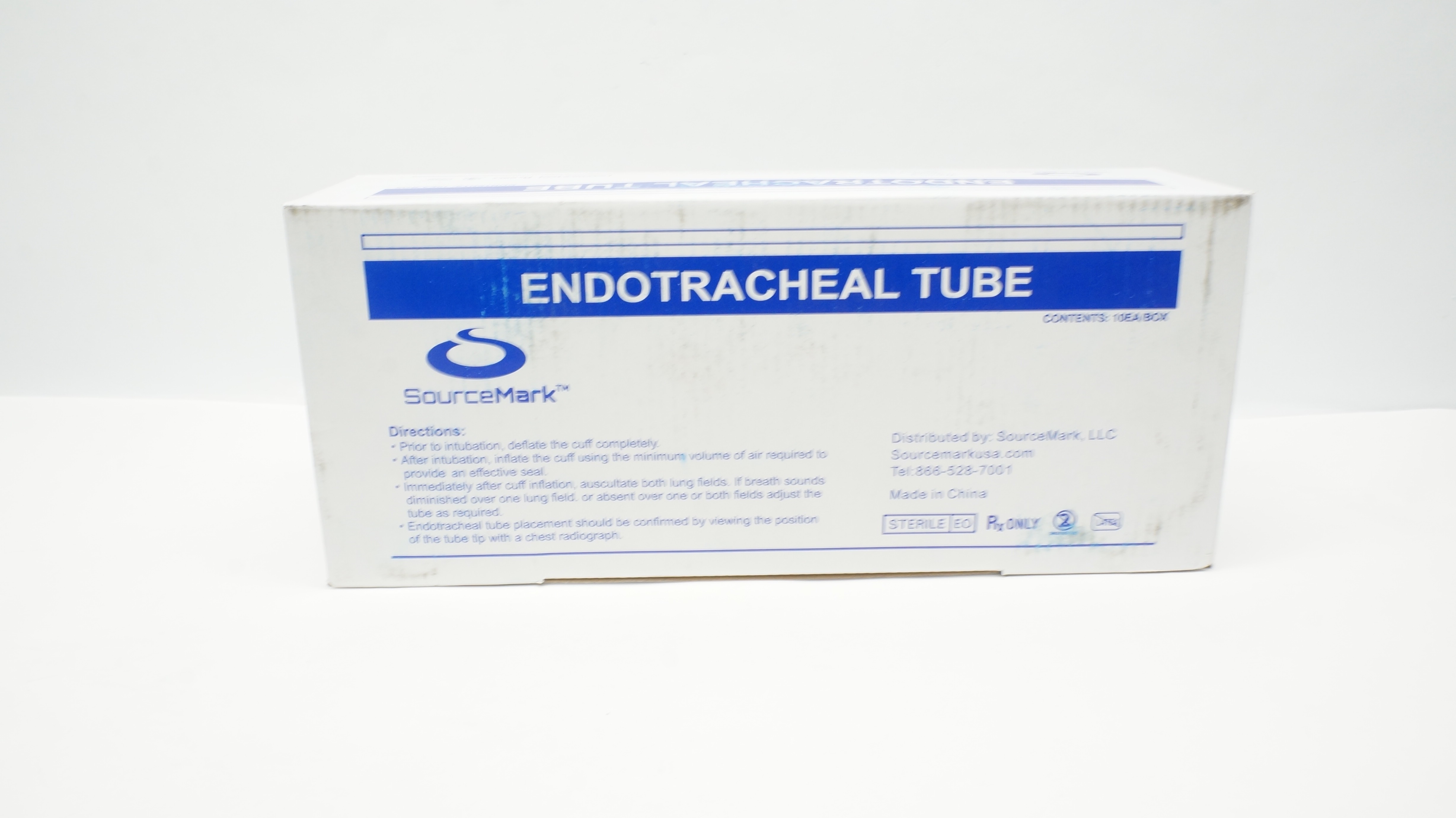 SourceMark M0485C Endotracheal Tube-Cuffed 8.5mm ID x 11.5mm OD - Box of 9