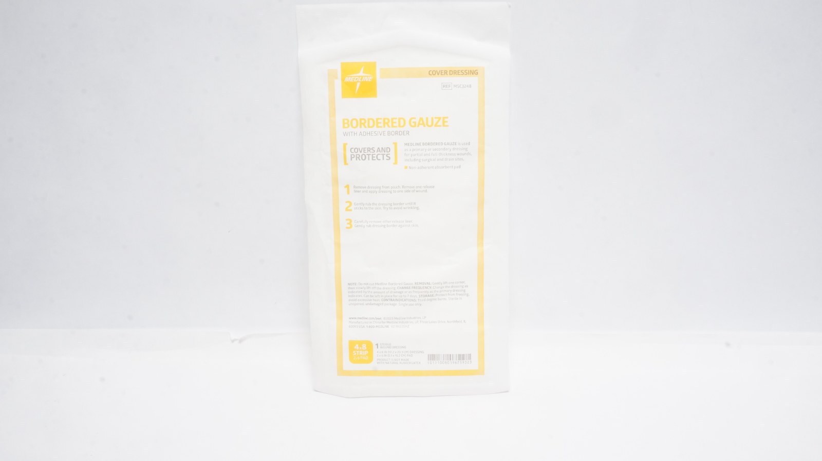 Medline MSC3248 Bordered Gauze 4 x 8 in Wound Dressing