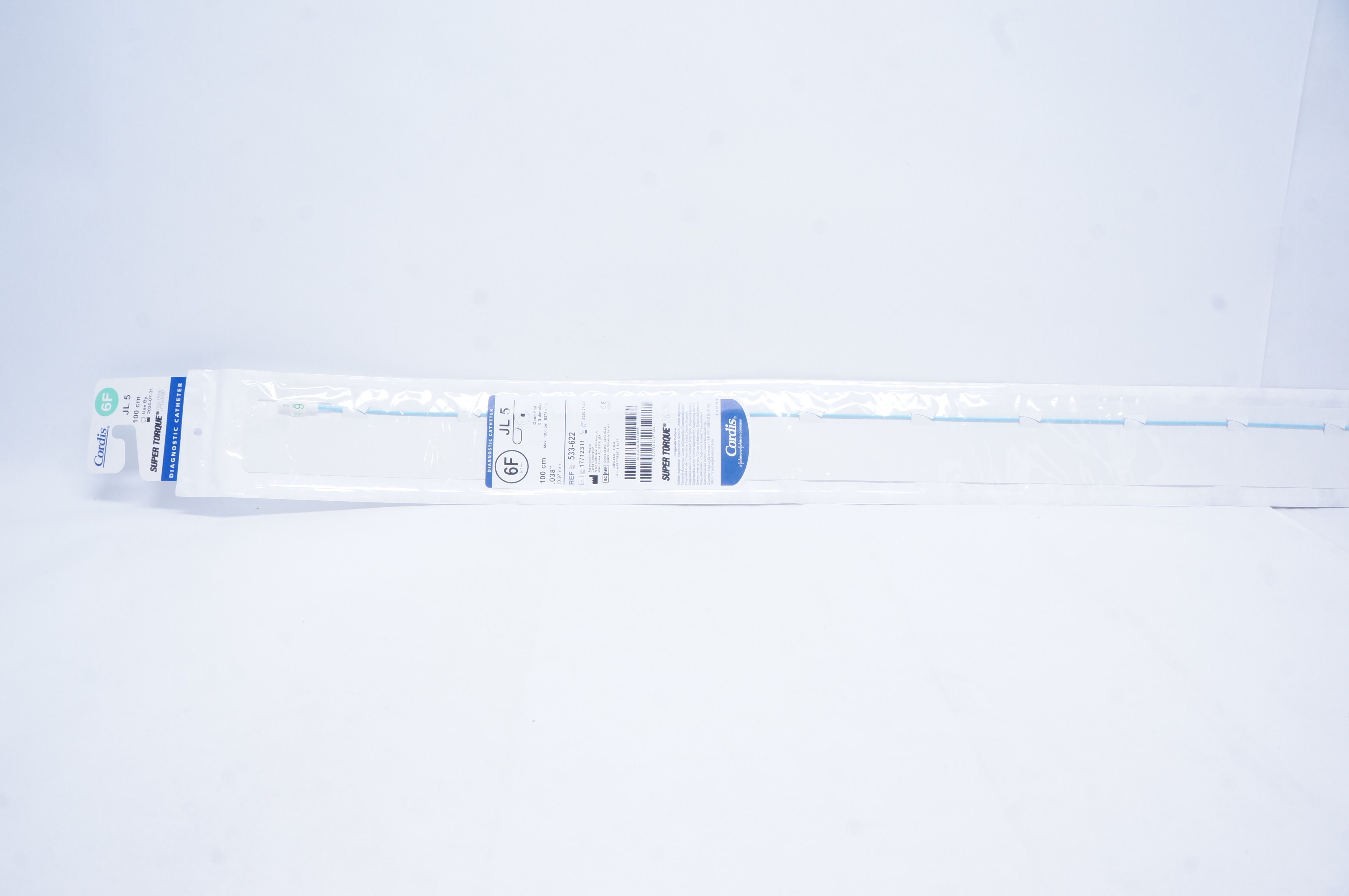 Cordis 533-622 Super Torque 6F Diagnostic Catheter 100cm JL 5 (x)