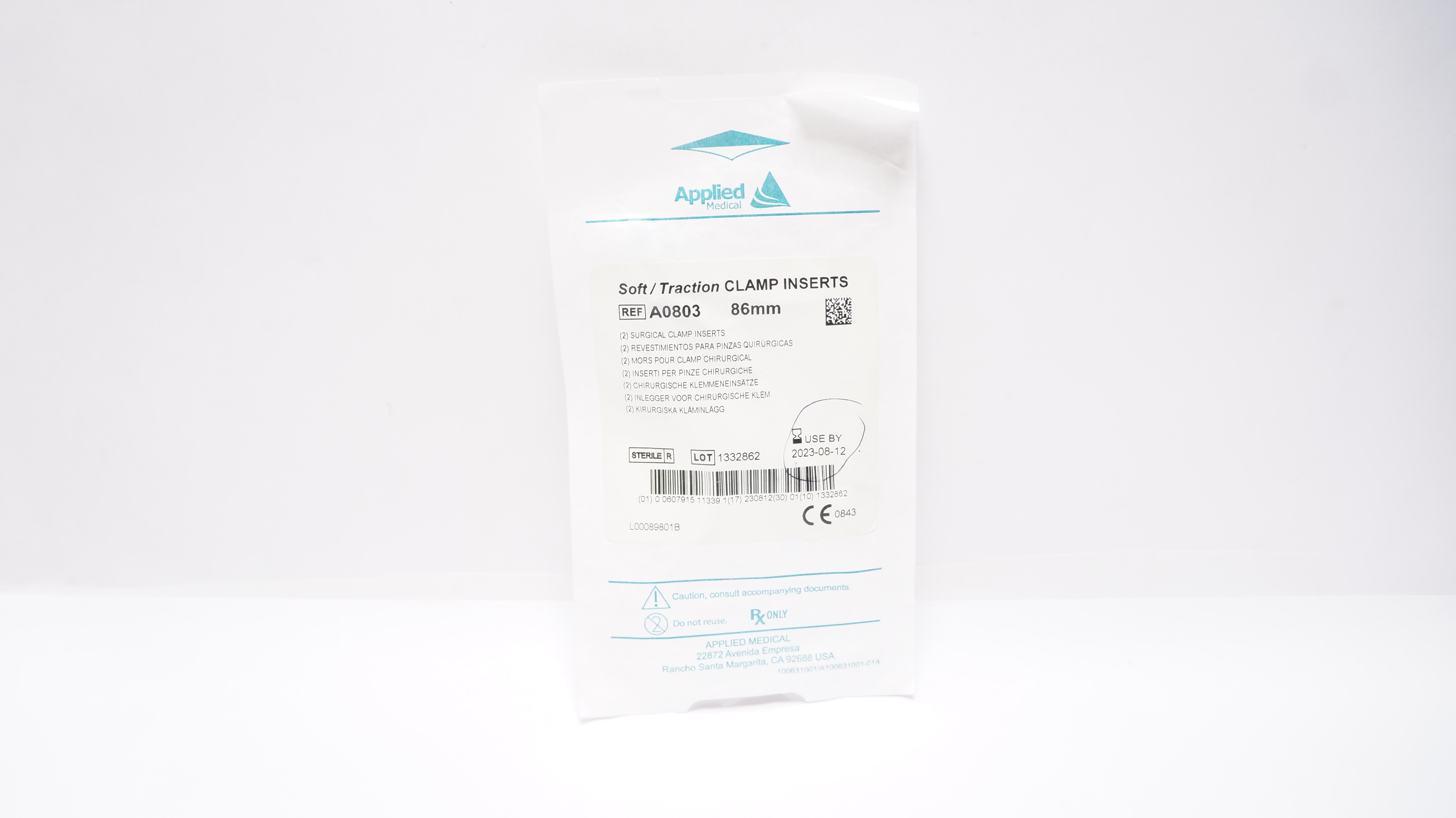 Applied Medical A0803 Soft/Traction Surgical Clamp Inserts 86mm (x) - Pack of 2