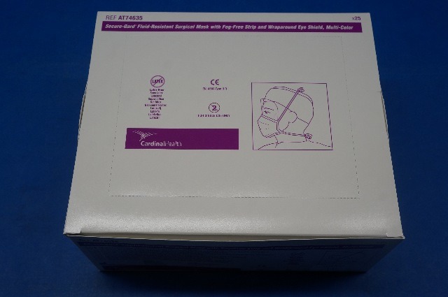 Cardinal Health AT74635 Secure-Gard Fluid-Resistant Surgical Mask (x) ~ Box of 100