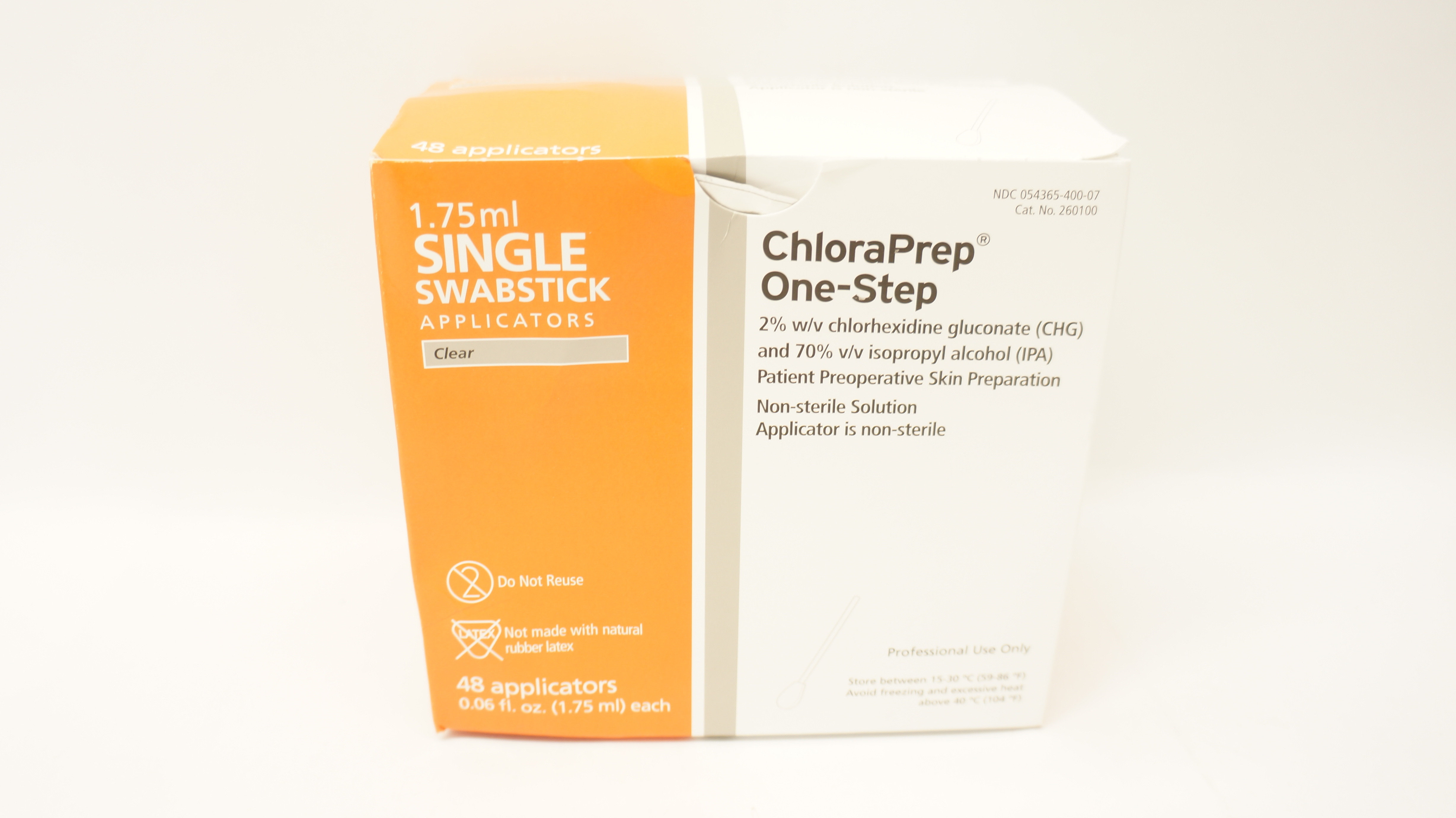CareFusion 260100 ChloraPrep Single Swabstick 1.75 ml Applicator - Box of 48 (x)