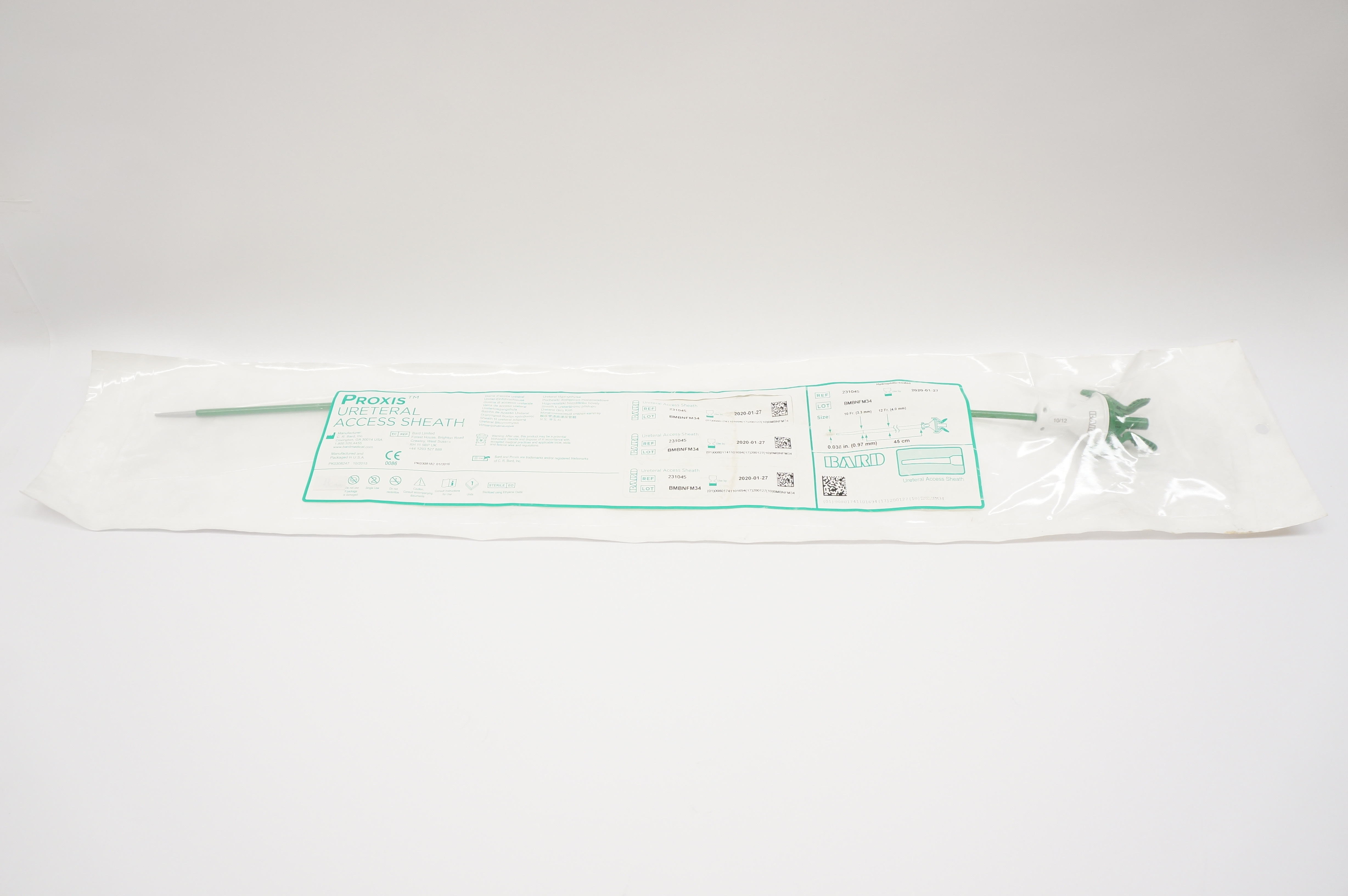 Bard 231045 Ureteral Access Sheath 3.3mm x 4.0mm x 0.97mm x 45cm (x)