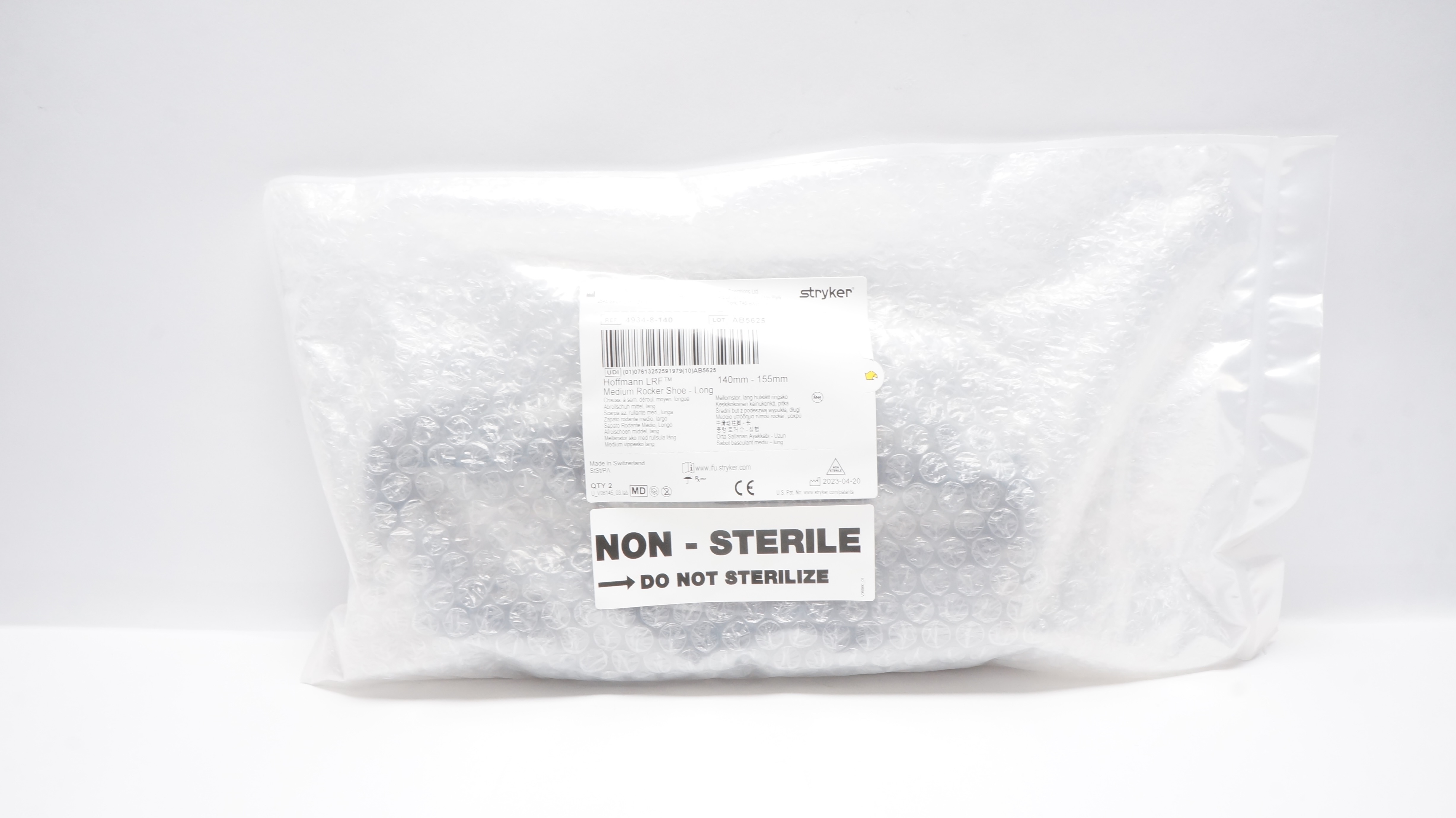 Stryker 4934-8-140 Hoffmann LRF Medium Rocker Shoe - Long 140-155mm - Pack of 2