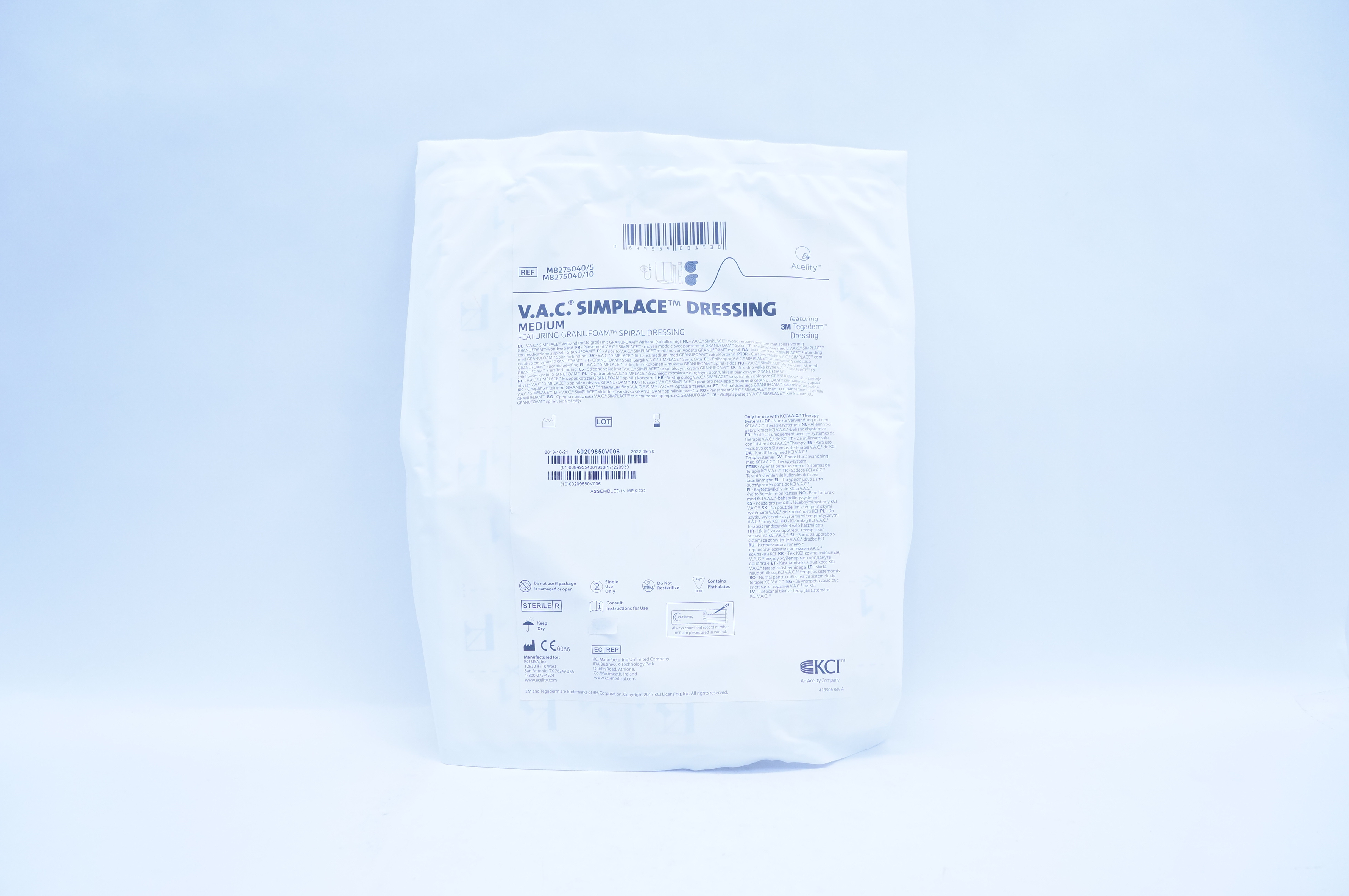 KCI M8275040/5 V.A.C. Simplace Dressing Medium
