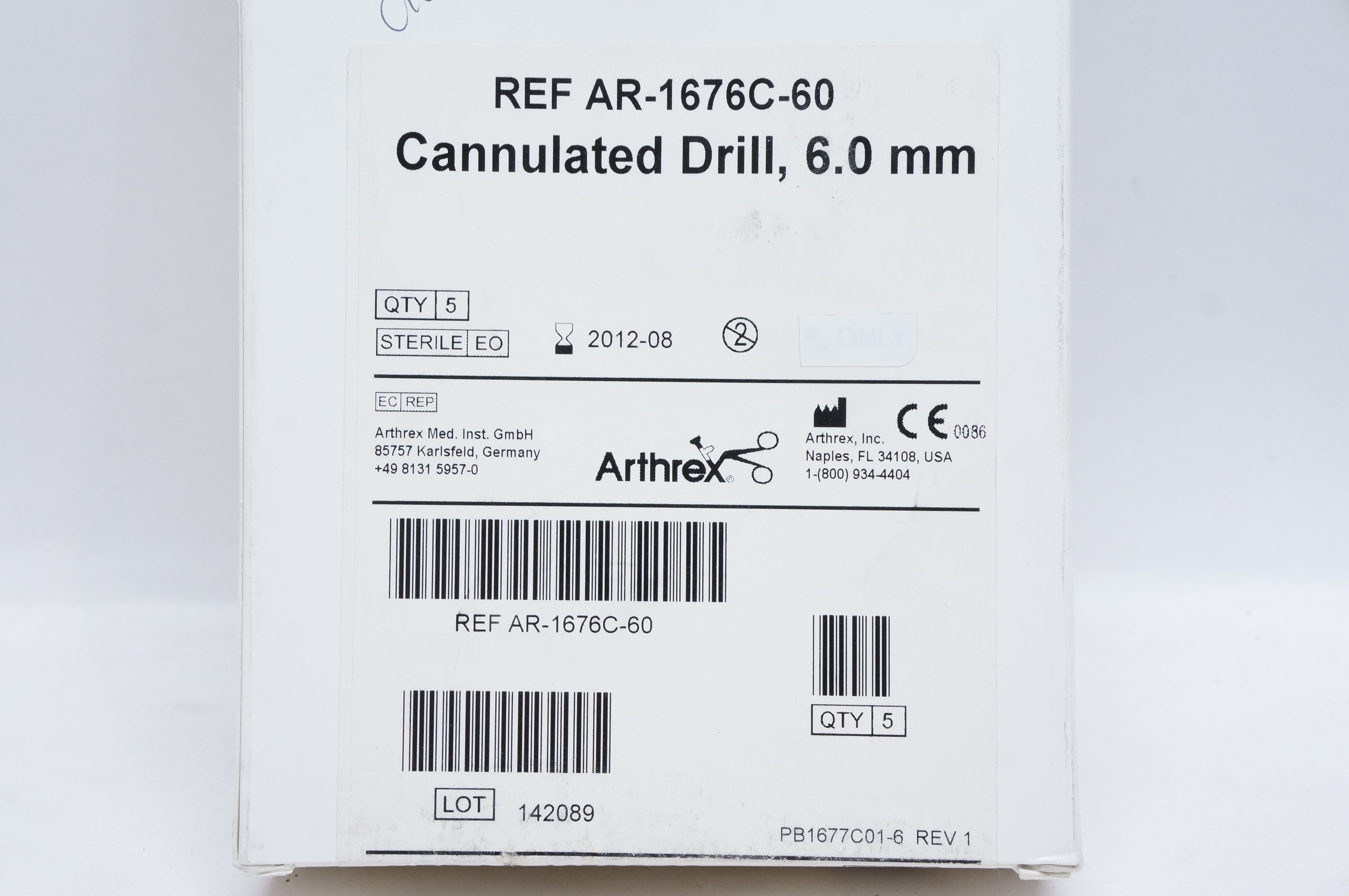 Arthrex AR-1676C-60 Cannulated Drill, 6.0mm (x)