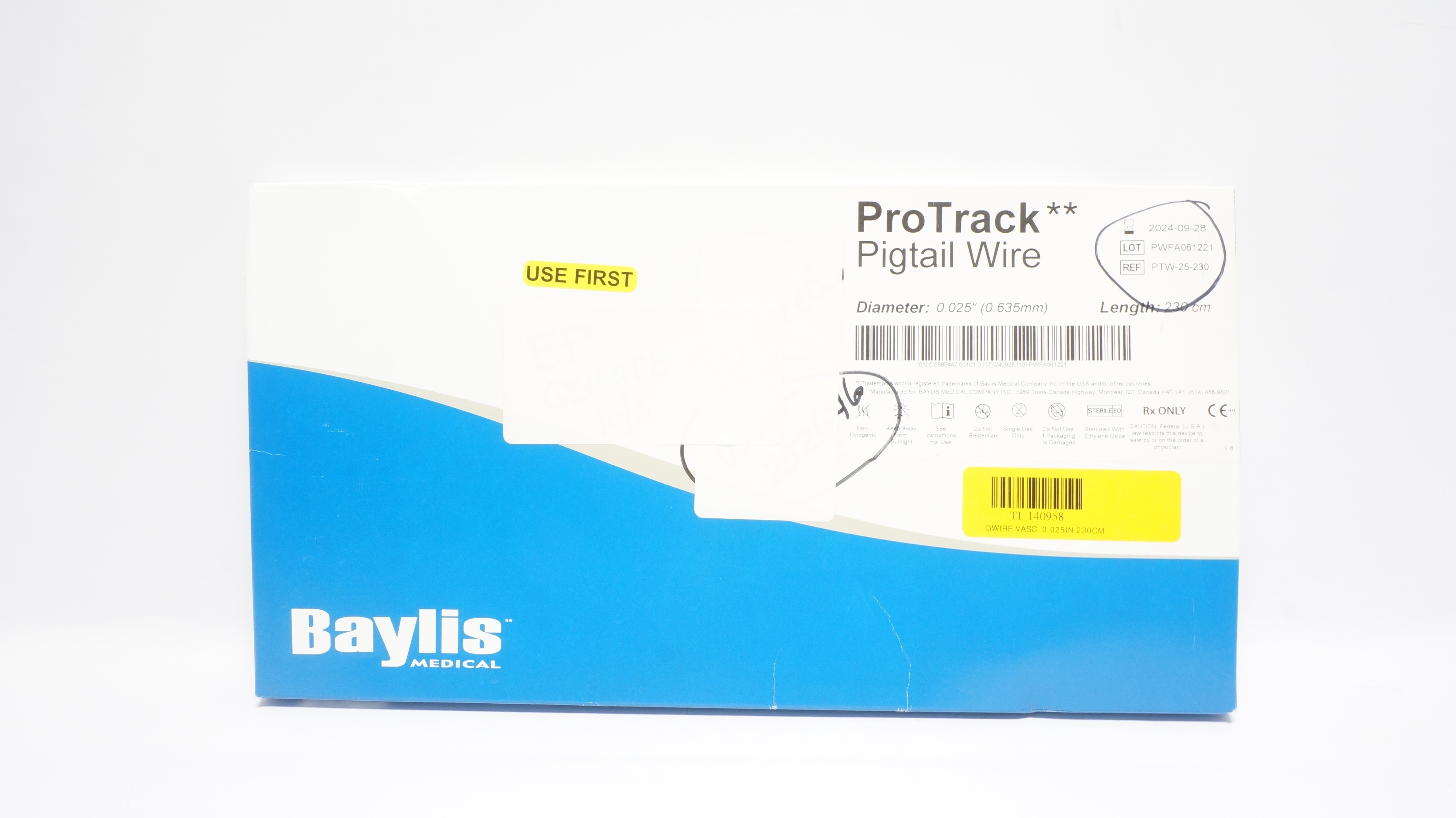 BAYLIS MEDICAL PTW-25-230 ProTrack Pigtail Wire 0.025inch x 230cm (x)