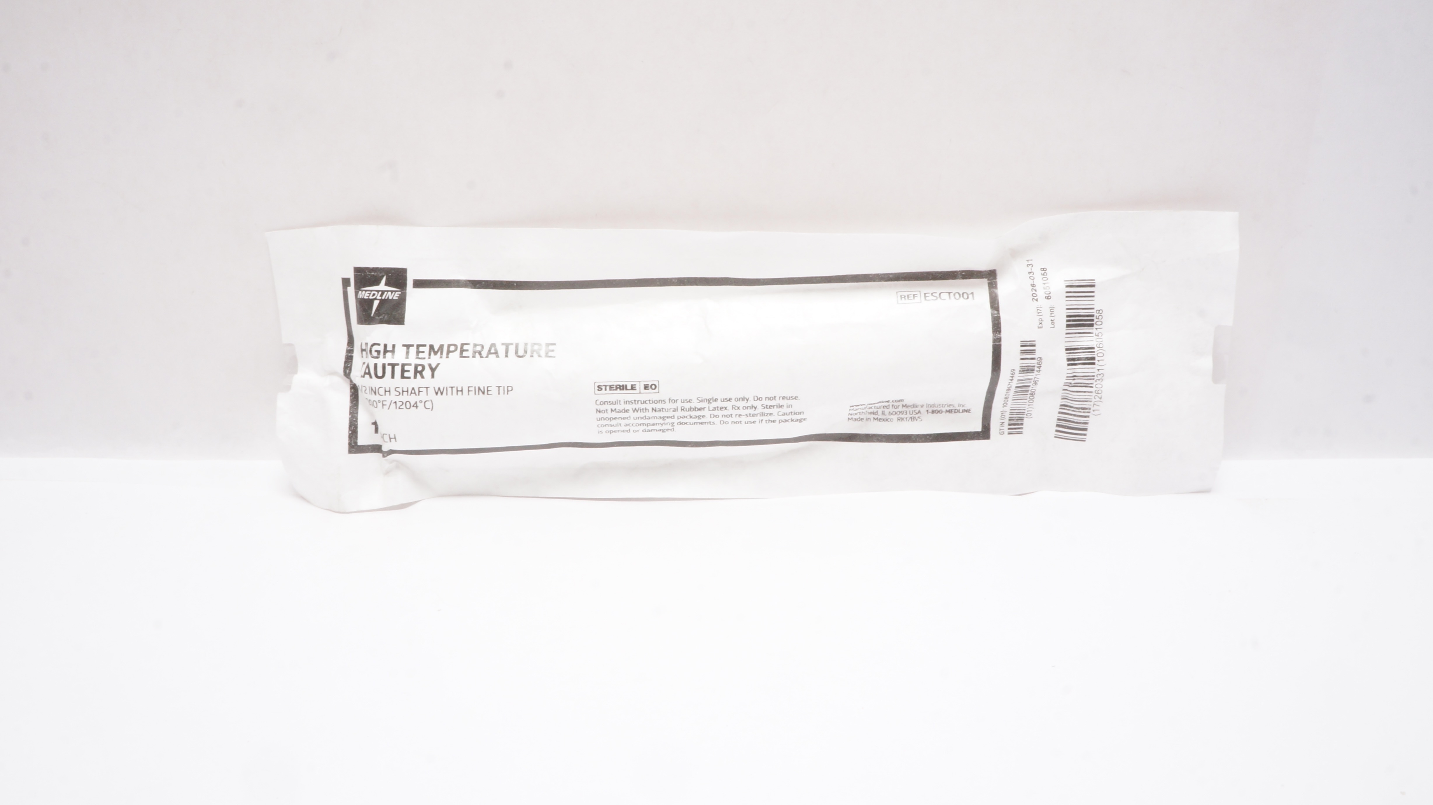 Medline ESCT001 High Temperature Cautery 1/2in Shaft W/ Fine Tip