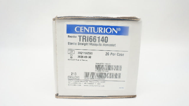 Centurion TRI66140 Mosquito Hemostat, Straight, Sterile - Case of 20