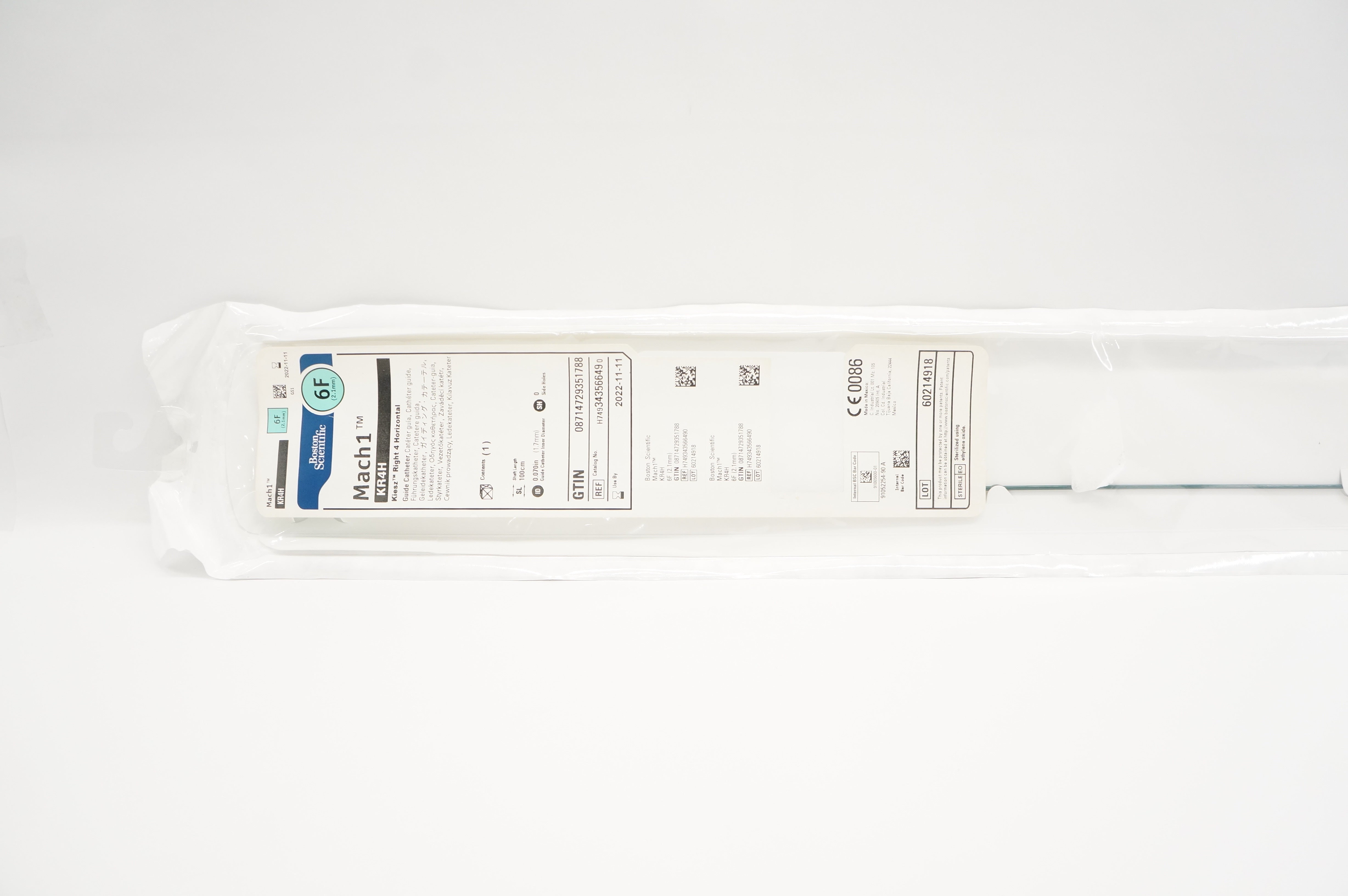Boston Scientific H749343566490 Mach 1 KR4H Guide Cath. 6F x 100cm x 0.070inch
