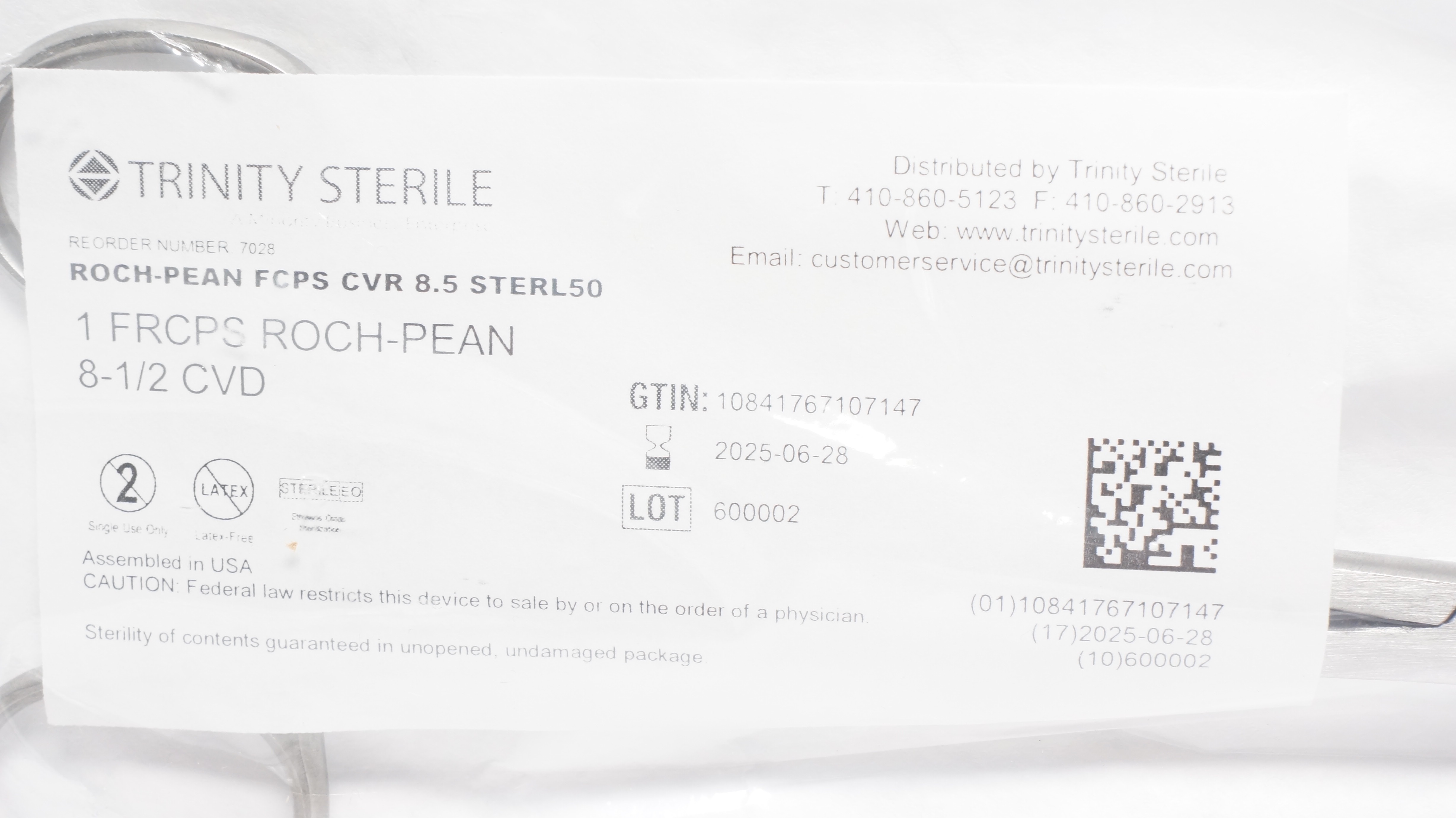 Trinity 7028 Roch-Pean Forcep CVR 8.55 Sterl50 (x)