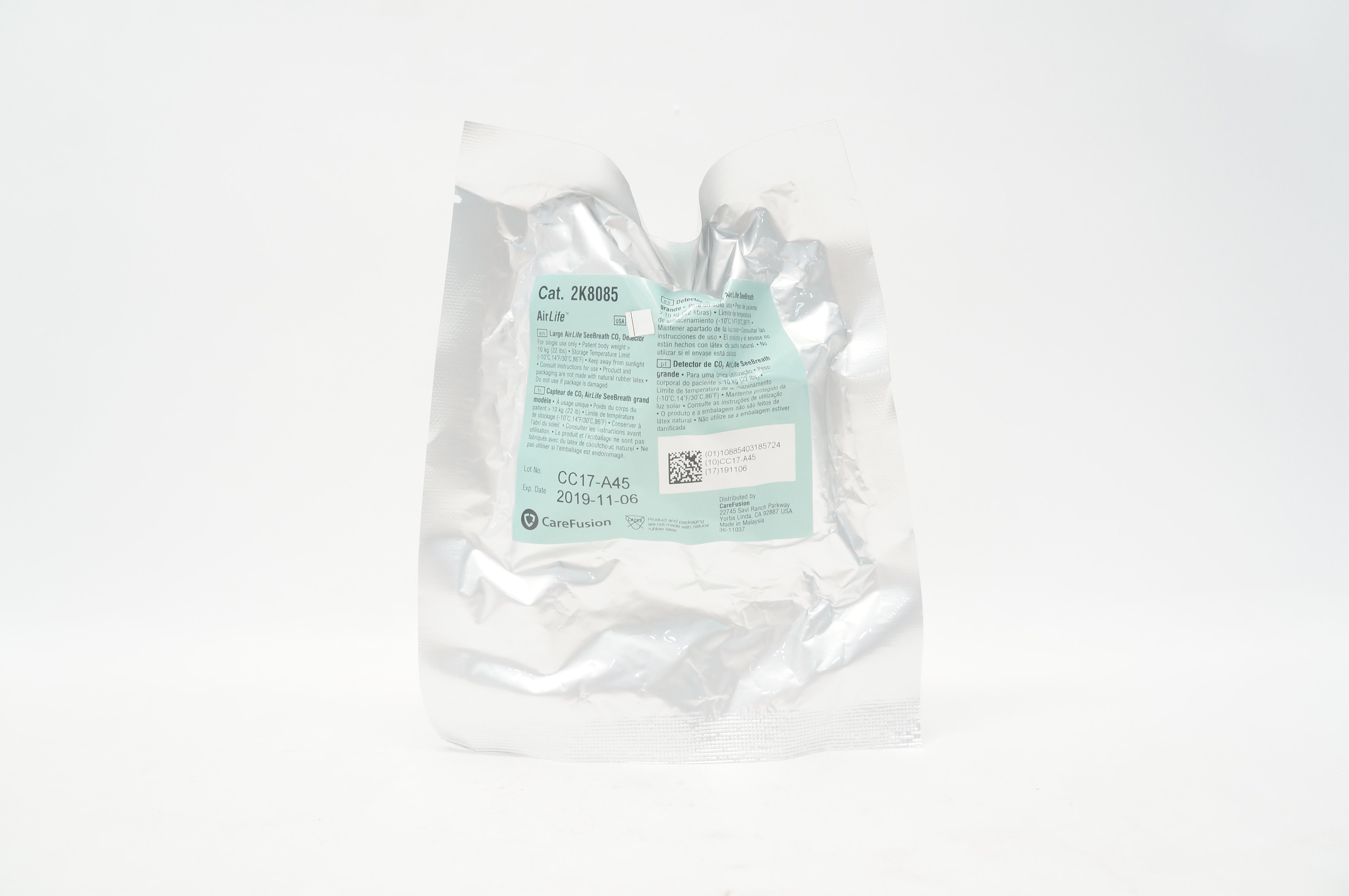 CareFusion 2K8085 AirLife Large SeeBreath CO2 Detector (x)